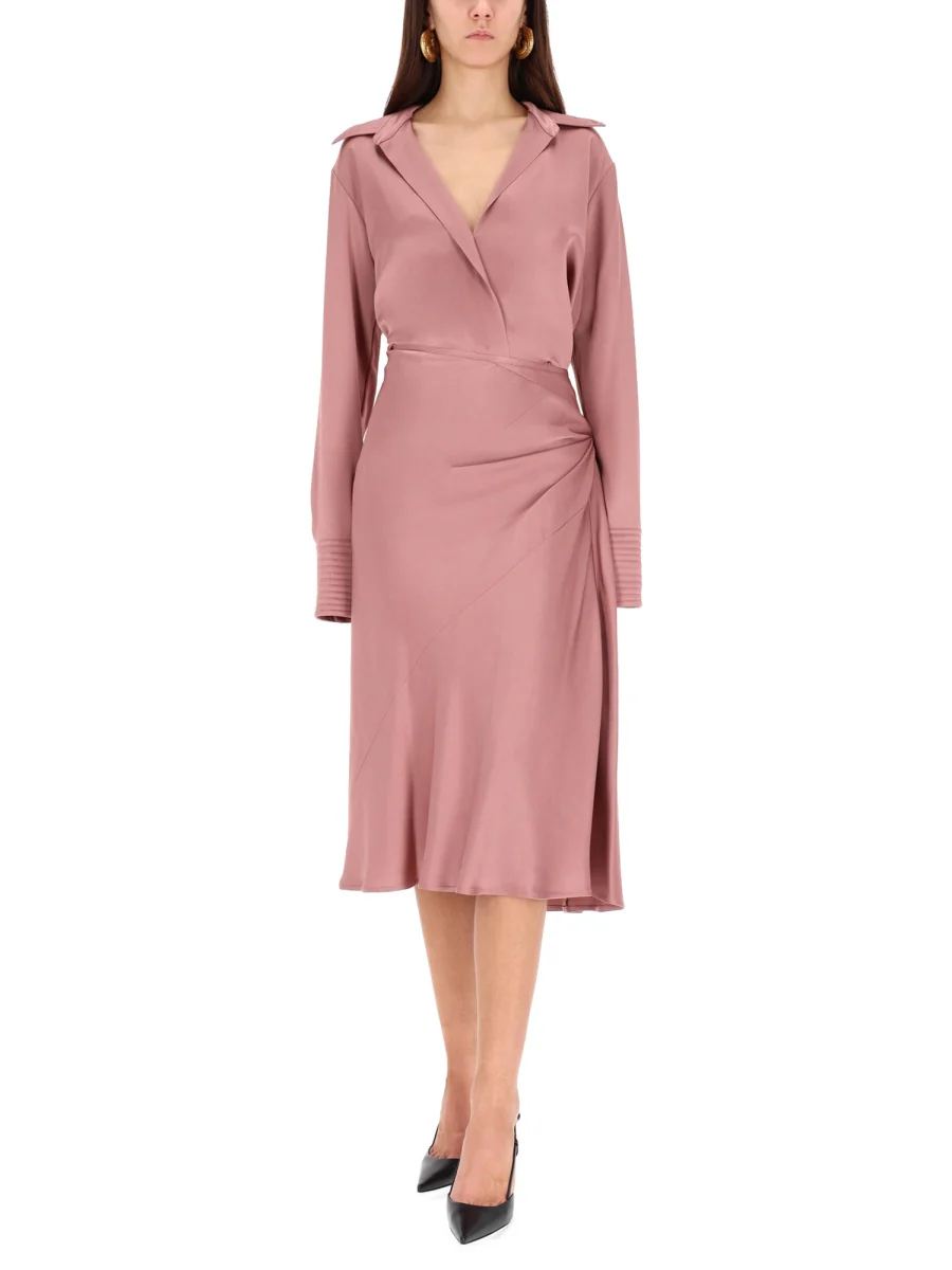 DRIES VAN NOTEN Draped Silk-satin Midi Skirt - Image 6