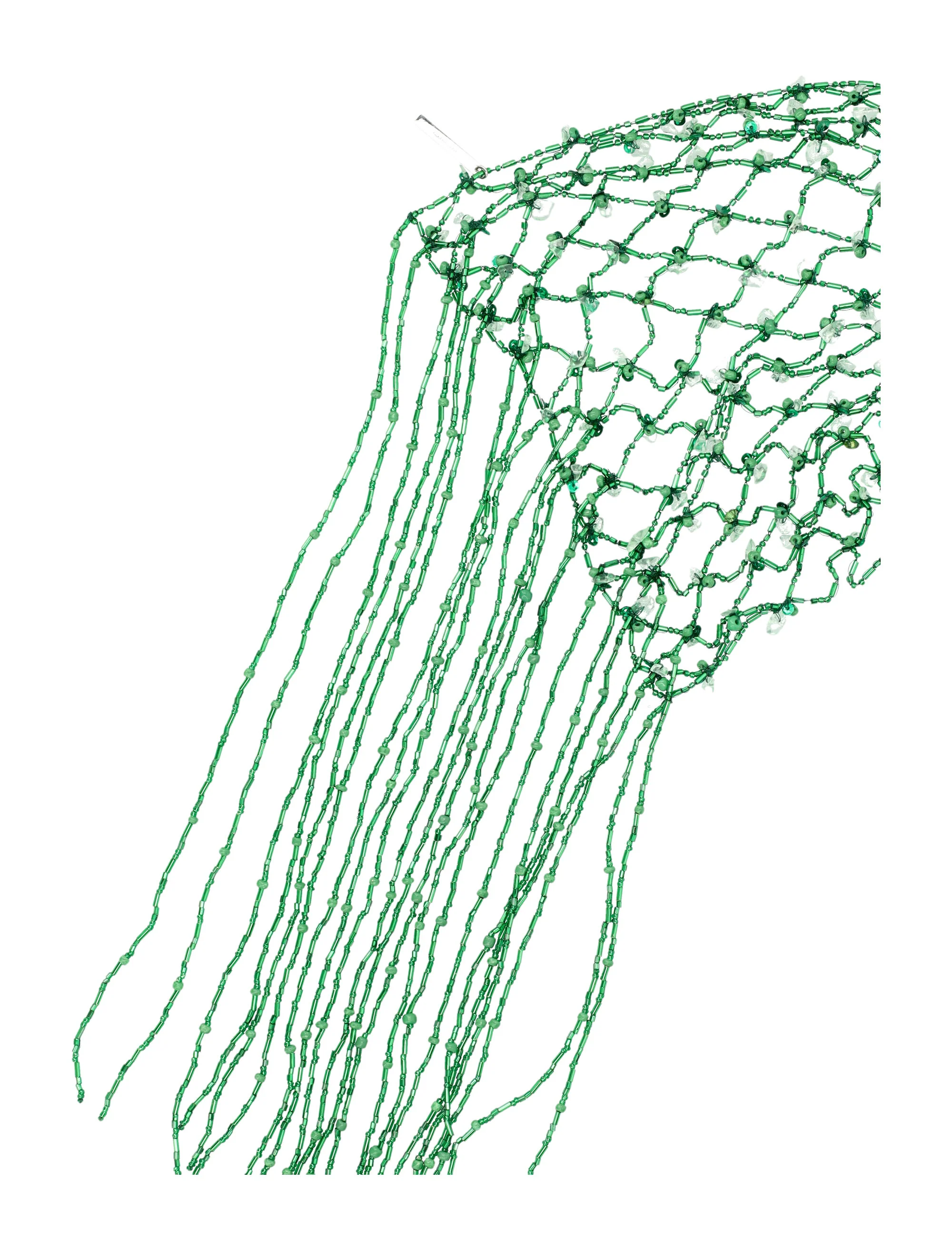 Dries Van Noten Fringed Embellished Beaded Scarf - Image 2