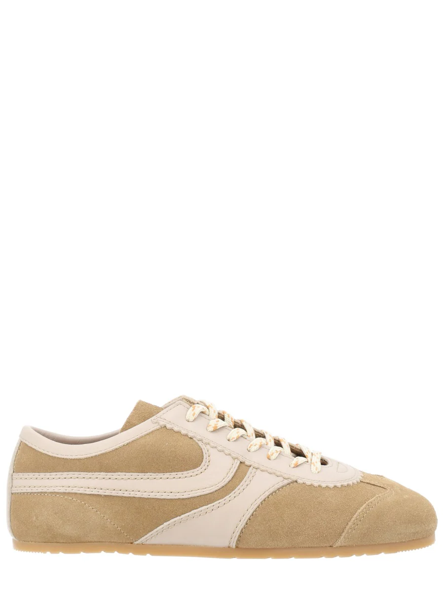 DRIES VAN NOTEN Leather-trimmed Suede Sneakers