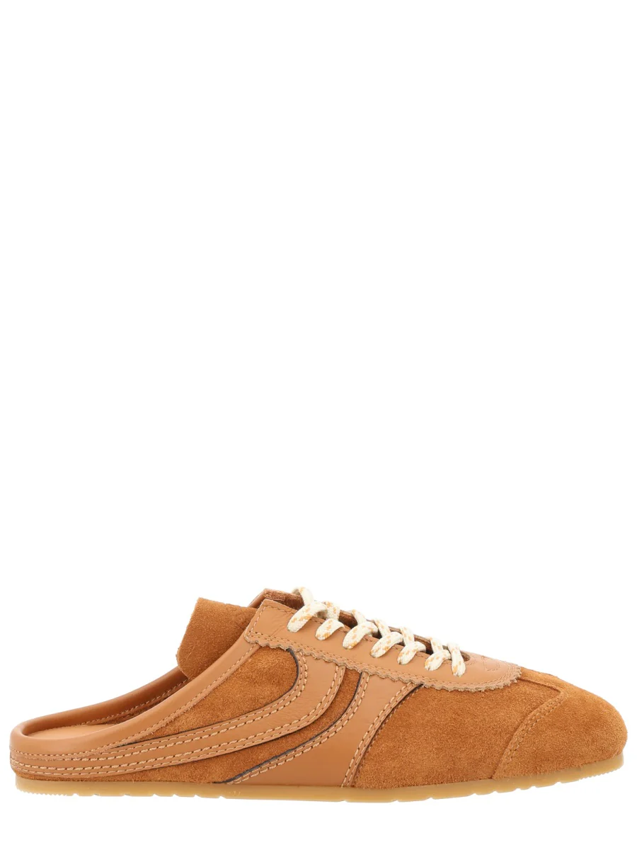 DRIES VAN NOTEN Leather-trimmed Suede Sneakers