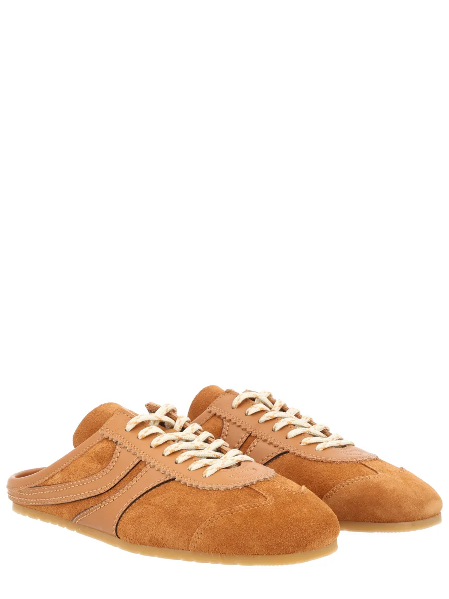 DRIES VAN NOTEN Leather-trimmed Suede Sneakers - Image 4