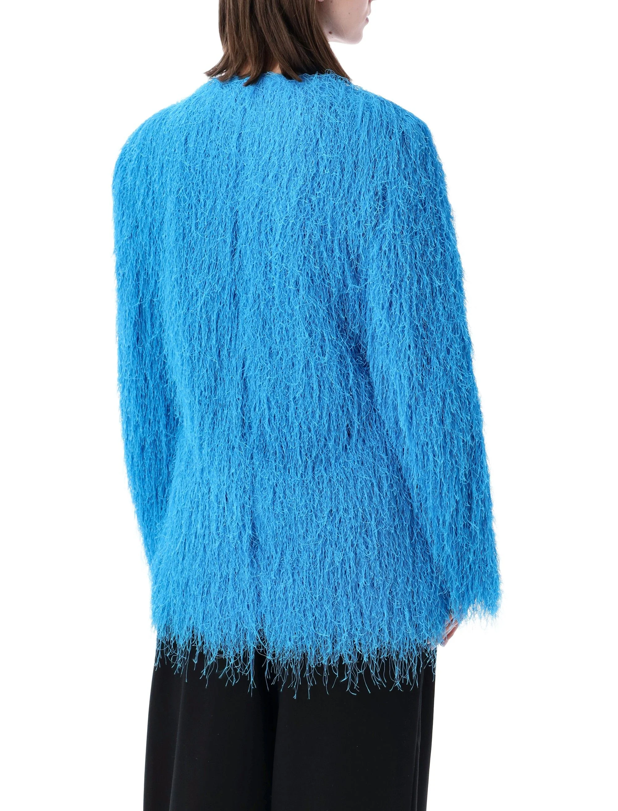 Dries Van Noten Sophisticated Fringed Jacket with Front Tie Closure - Size S - Image 2