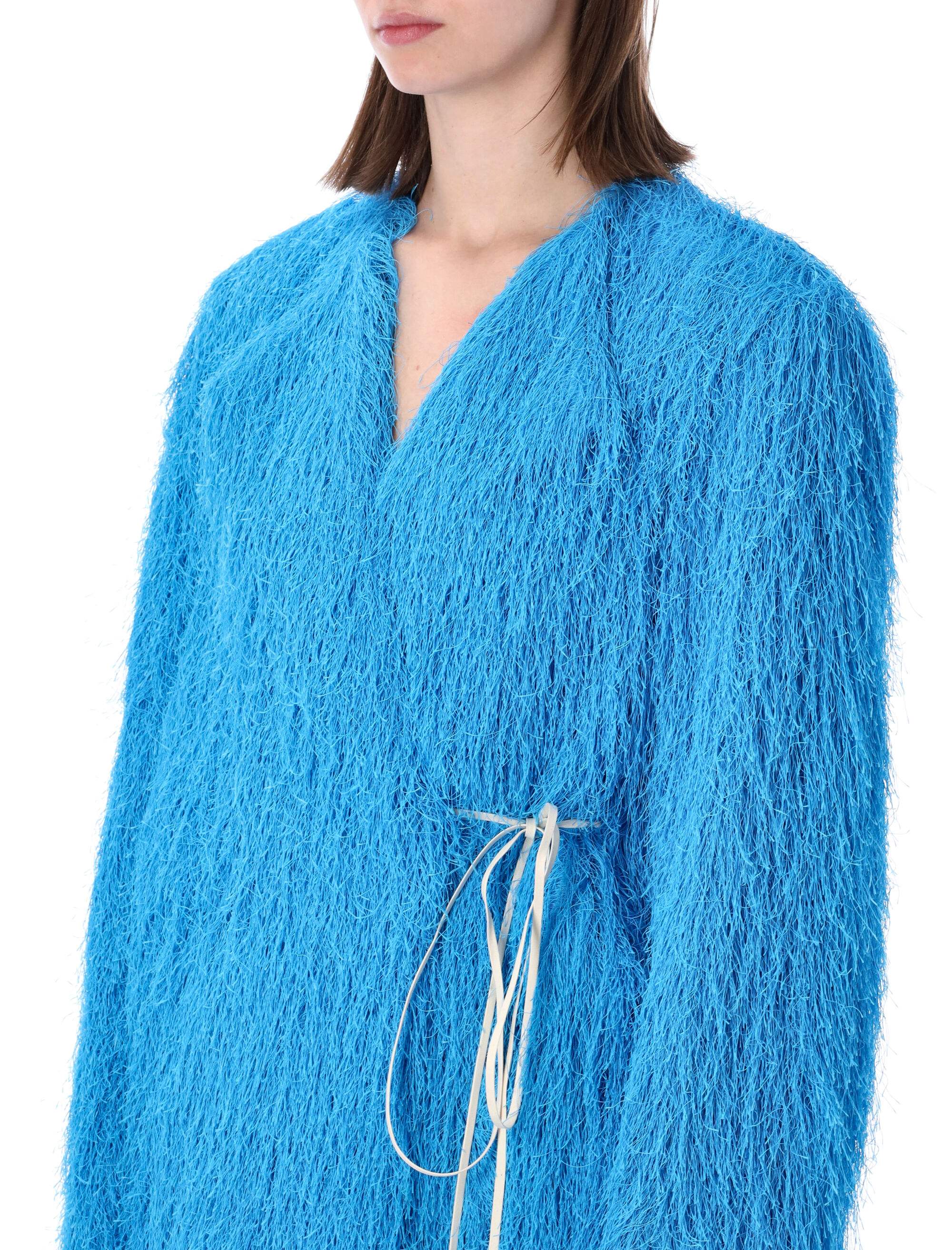 Dries Van Noten Sophisticated Fringed Jacket with Front Tie Closure - Size S - Image 3