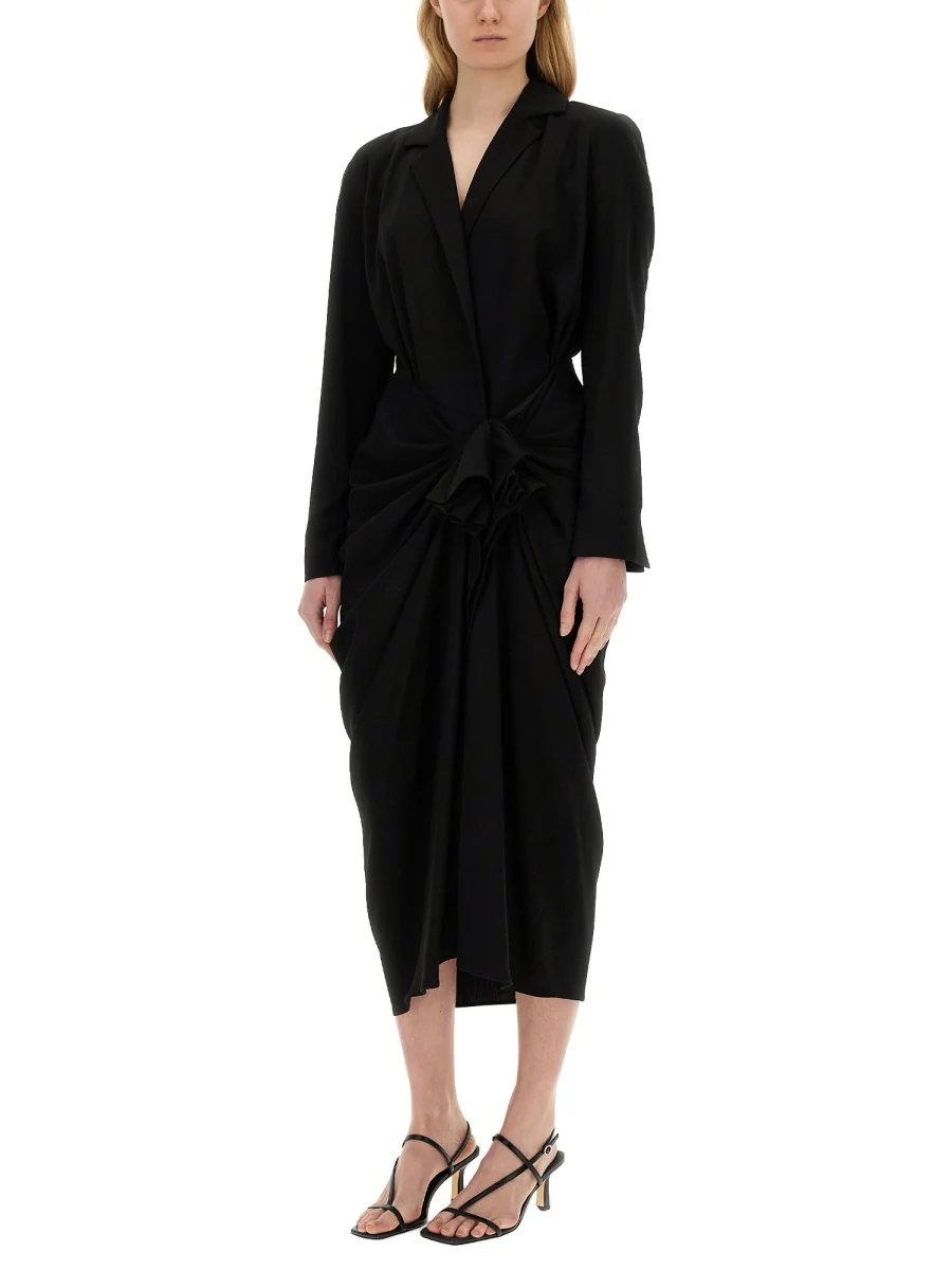DRIES VAN NOTEN Wool-blend Dress with Drape - Image 2