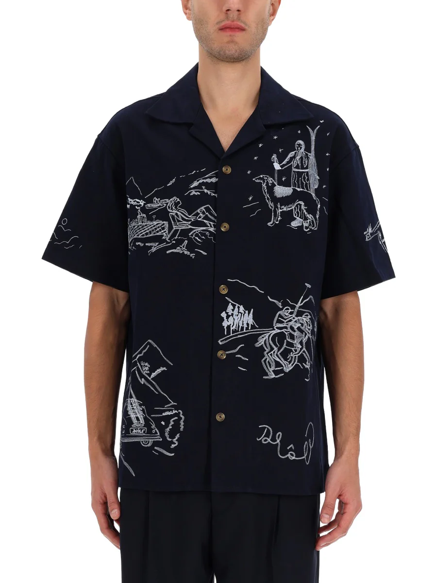 DRÔLE DE MONSIEUR Embroidered Buttoned Shirt - Image 4