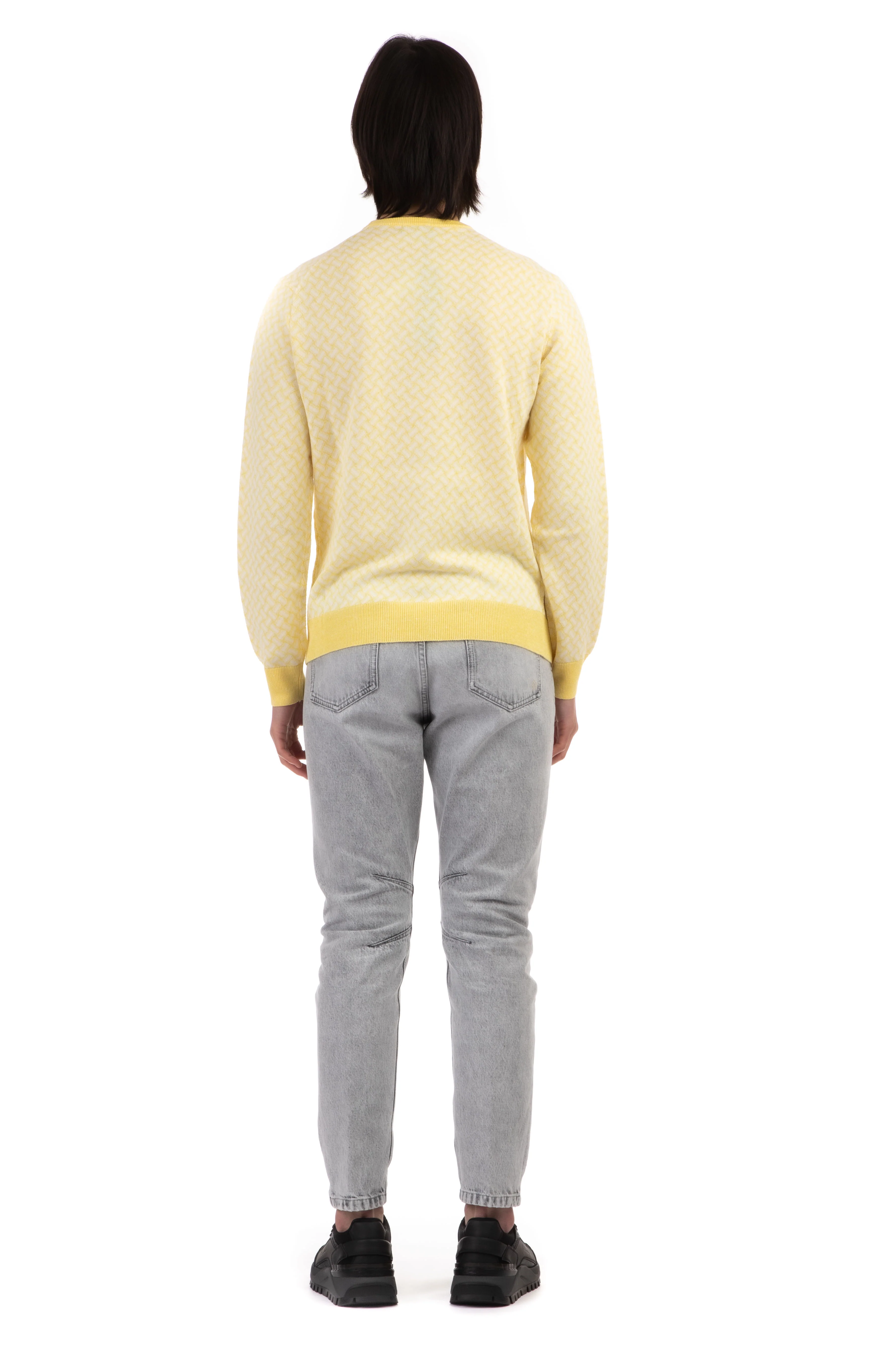 Drumohr Cotton-Linen Ribbed Sweater with Biscuit Pattern - Image 3