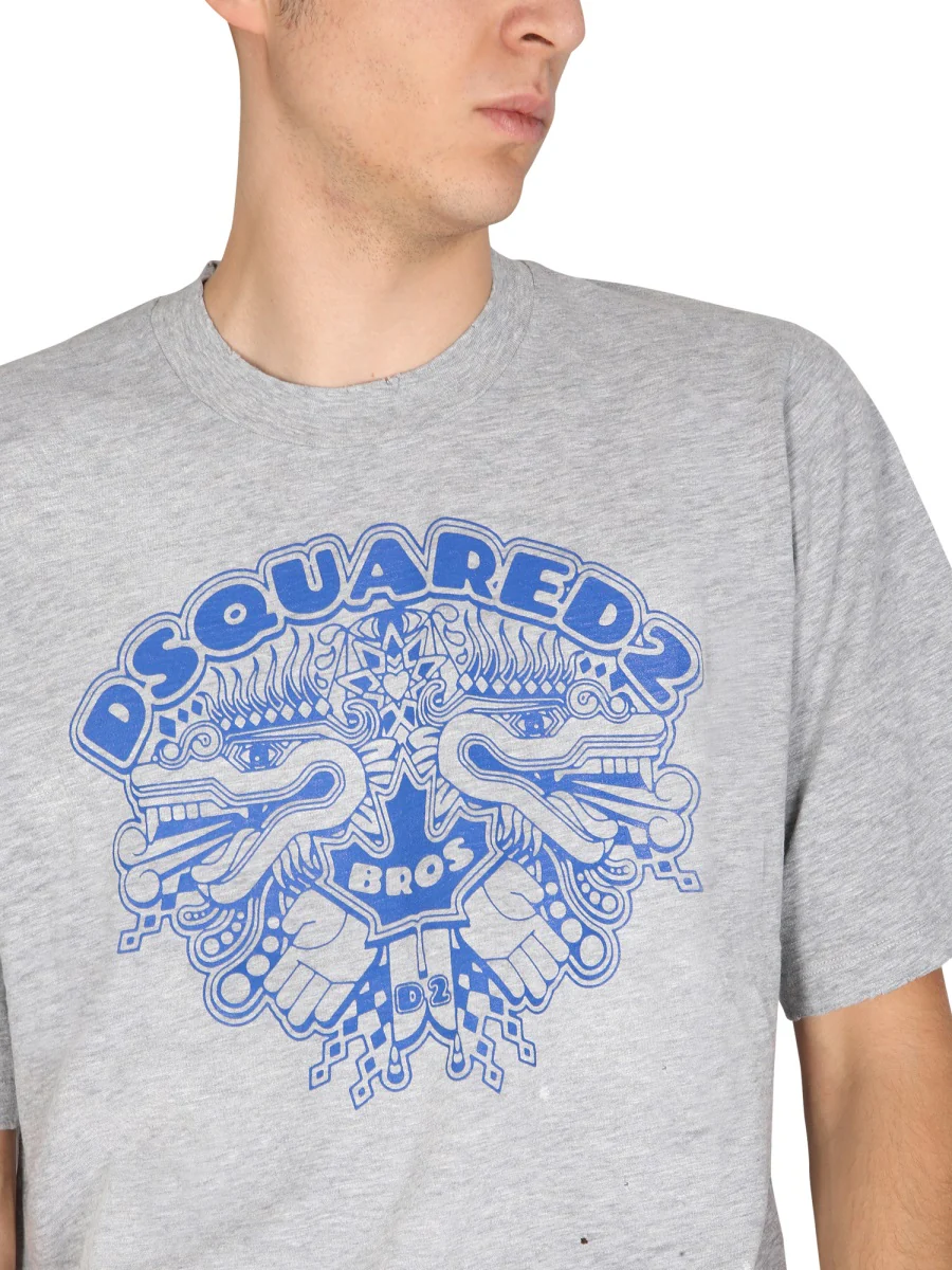 Dsquared Dragon Bros Football T-Shirt - Men's - Image 4