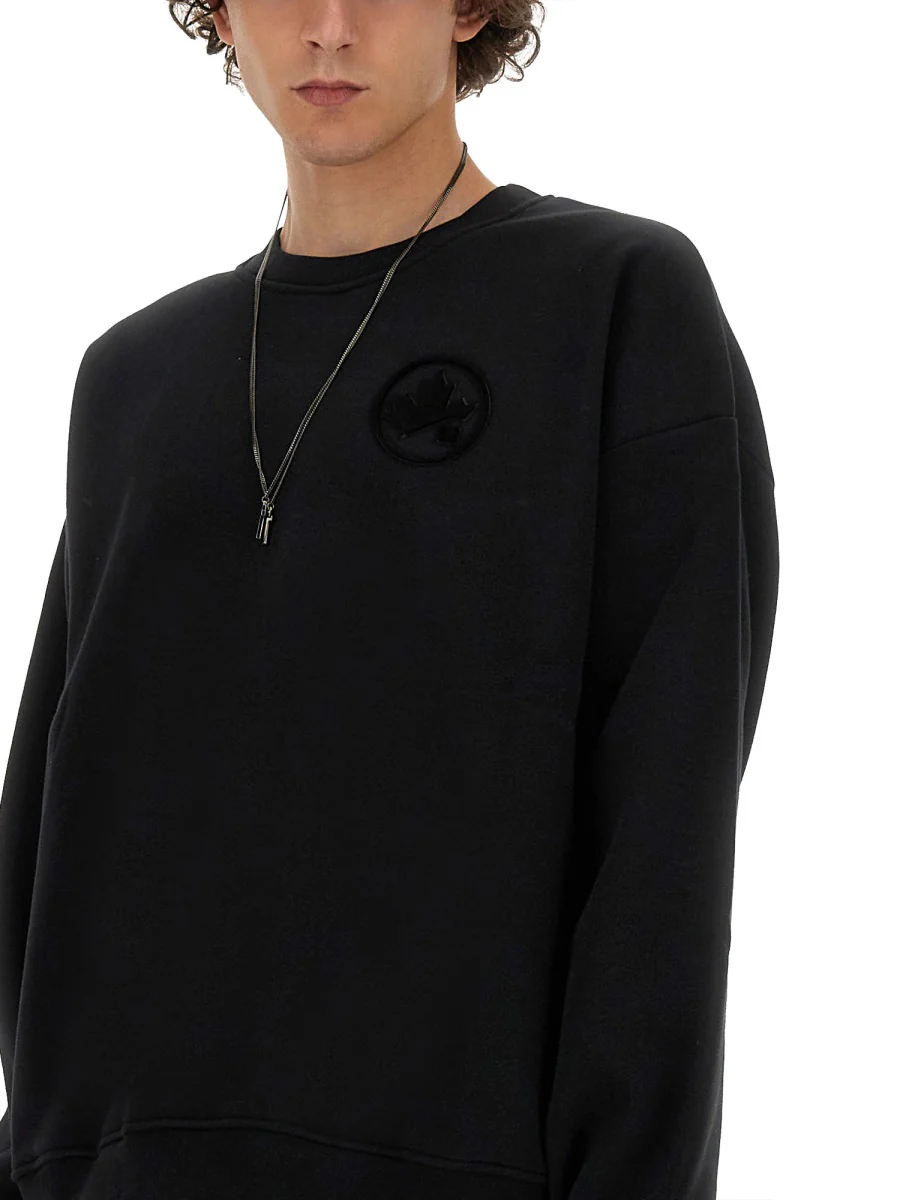 DSQUARED Maple Leaf Relax Fit Crewneck Sweatshirt - Image 4