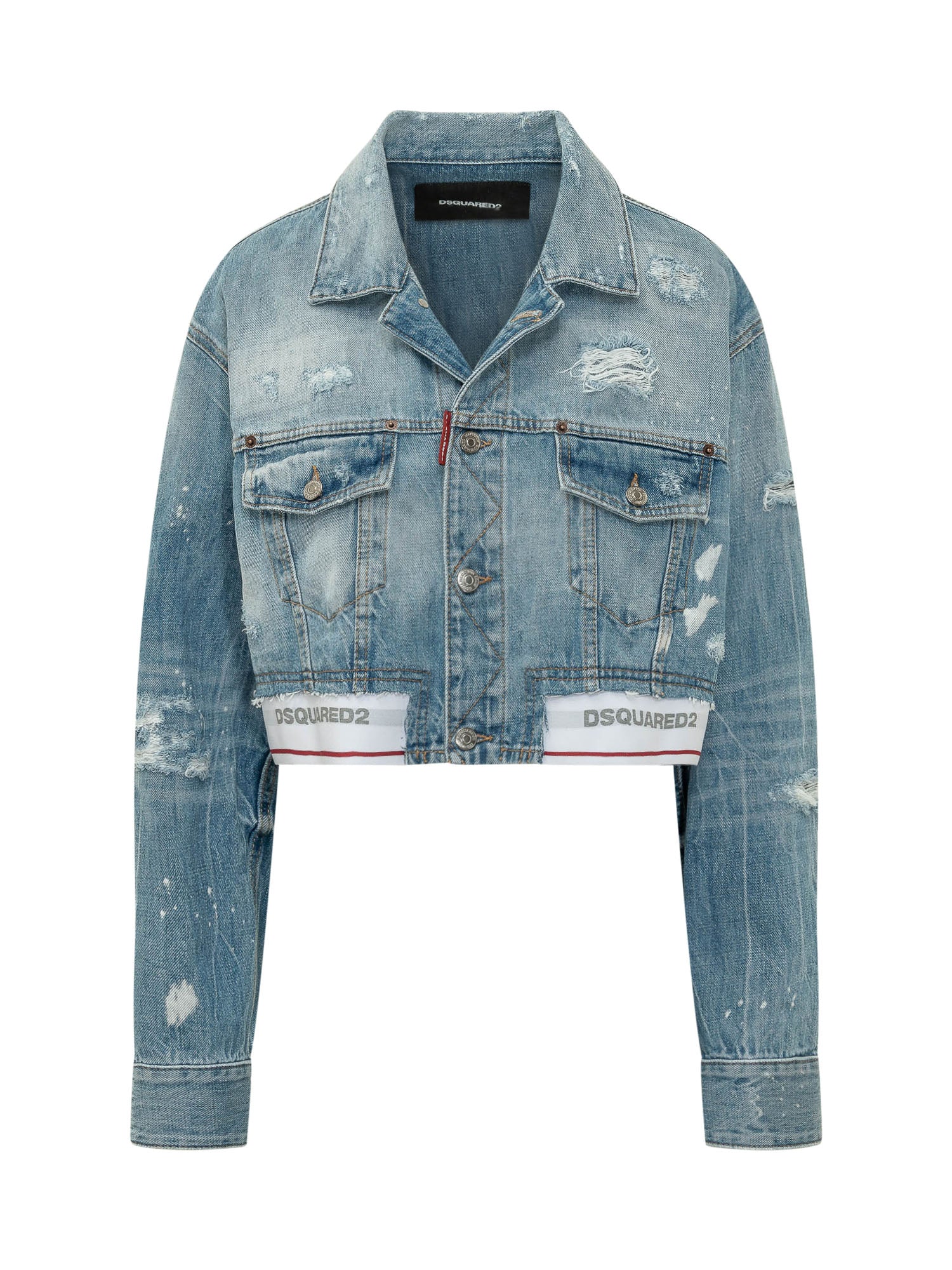 Dsquared2 Mini Short Jacket with Buttoned Pockets