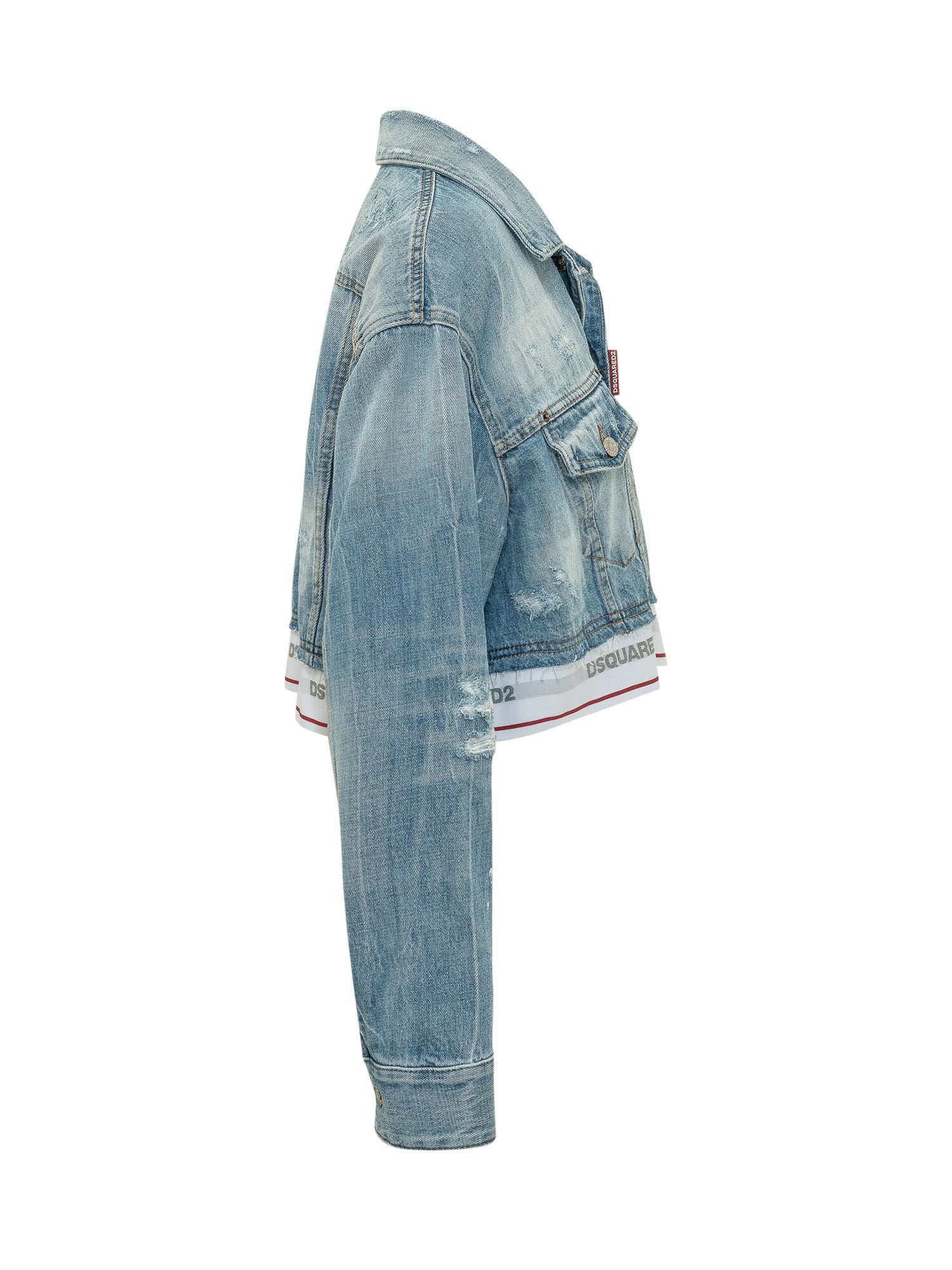 Dsquared2 Mini Short Jacket with Buttoned Pockets - Image 3