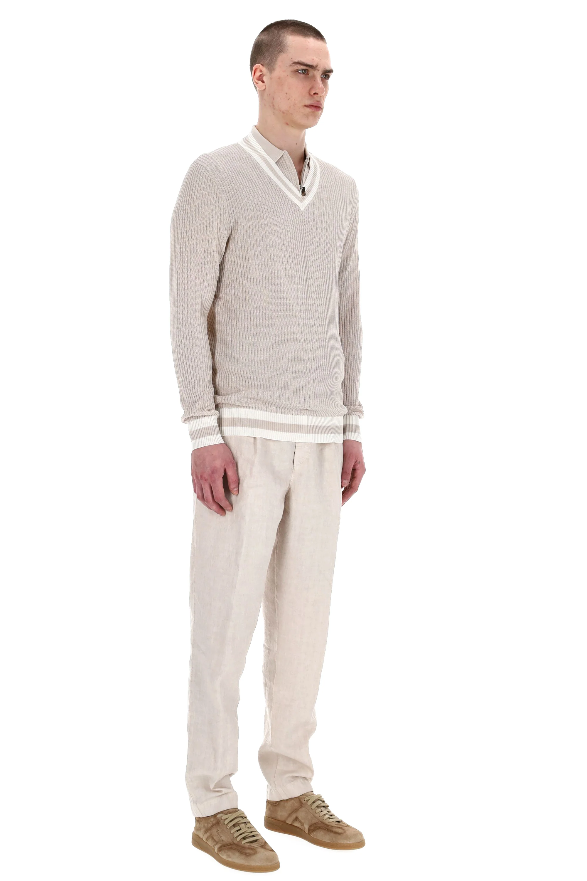 Eleventy Light and Natural Sweater for Men - Mini Fit - Image 2