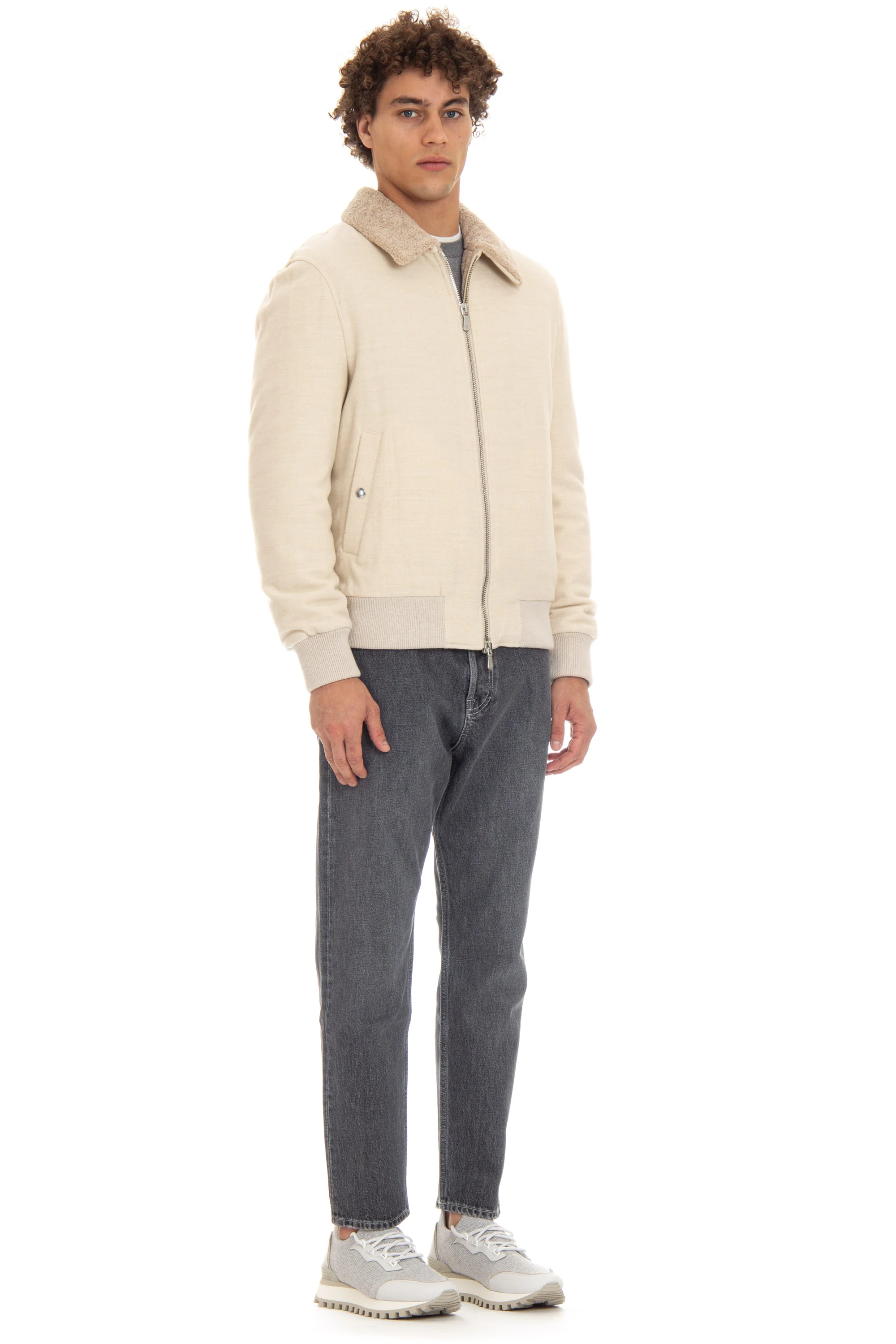 Eleventy Men's Lightweight Sand Coat for FW24 - Image 2