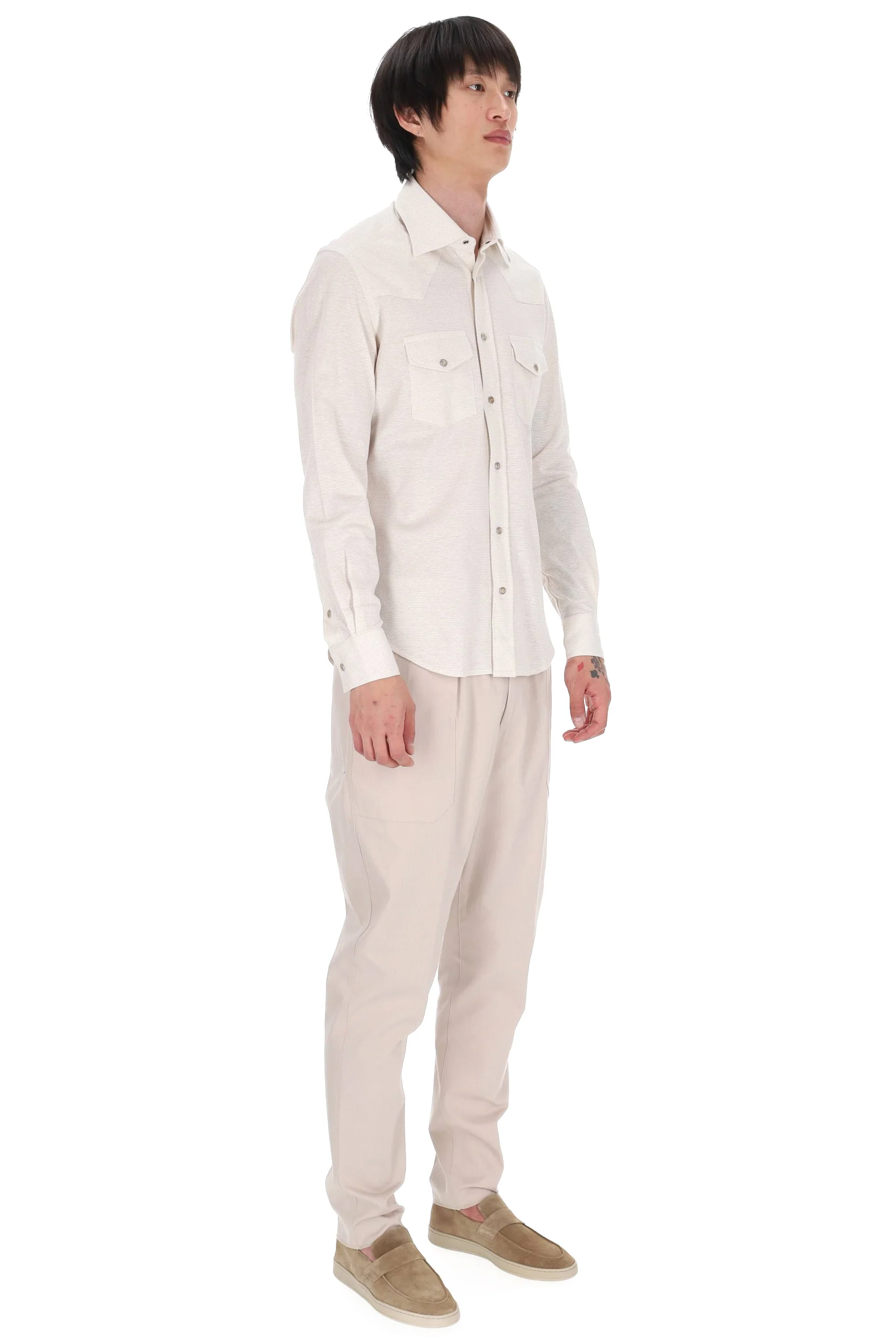 Eleventy Mini Short-Sleeve Button-Up Shirt for Men - Image 2