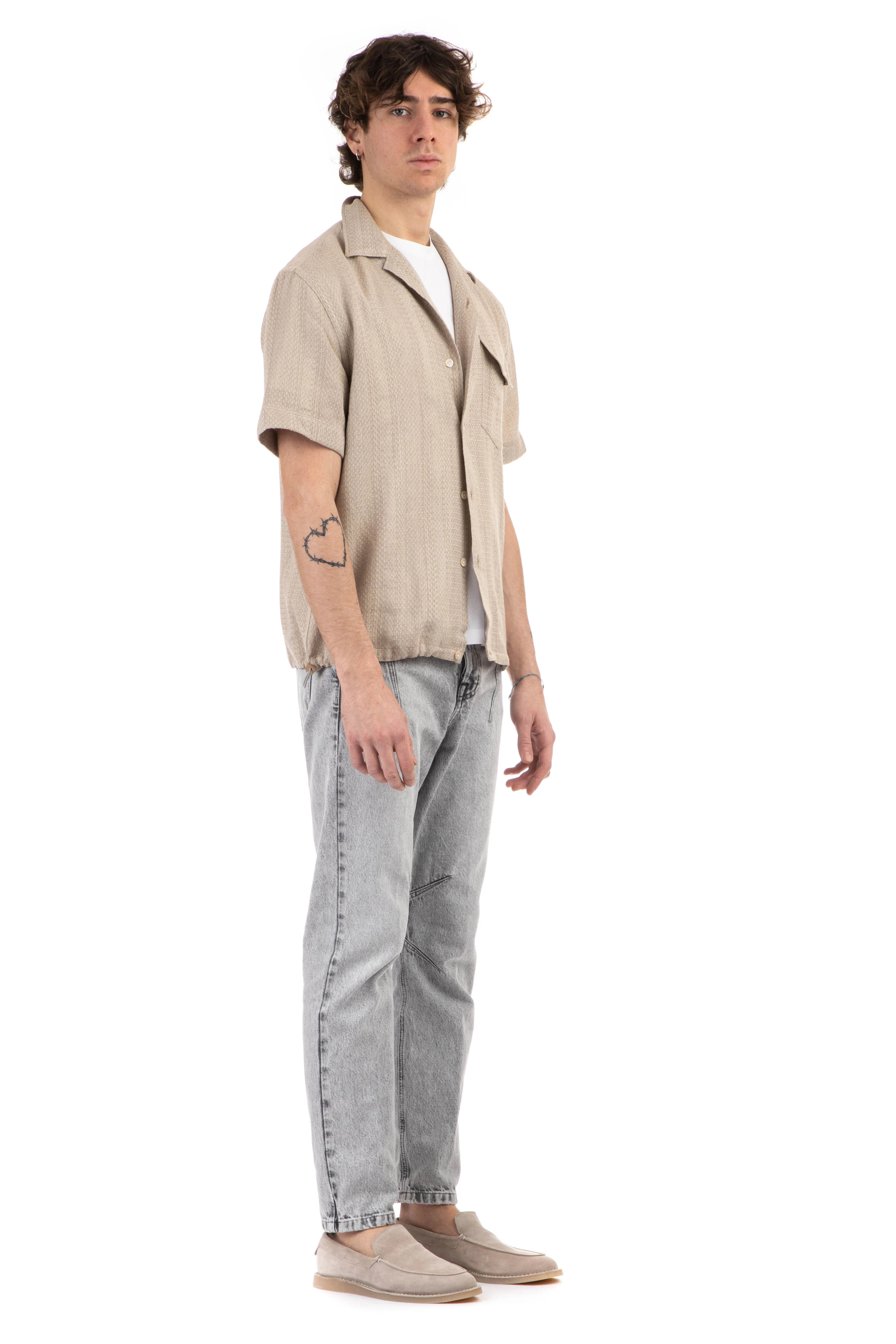 Eleventy Short-sleeved Pocket Shirt with Drawstring Tail - Image 2