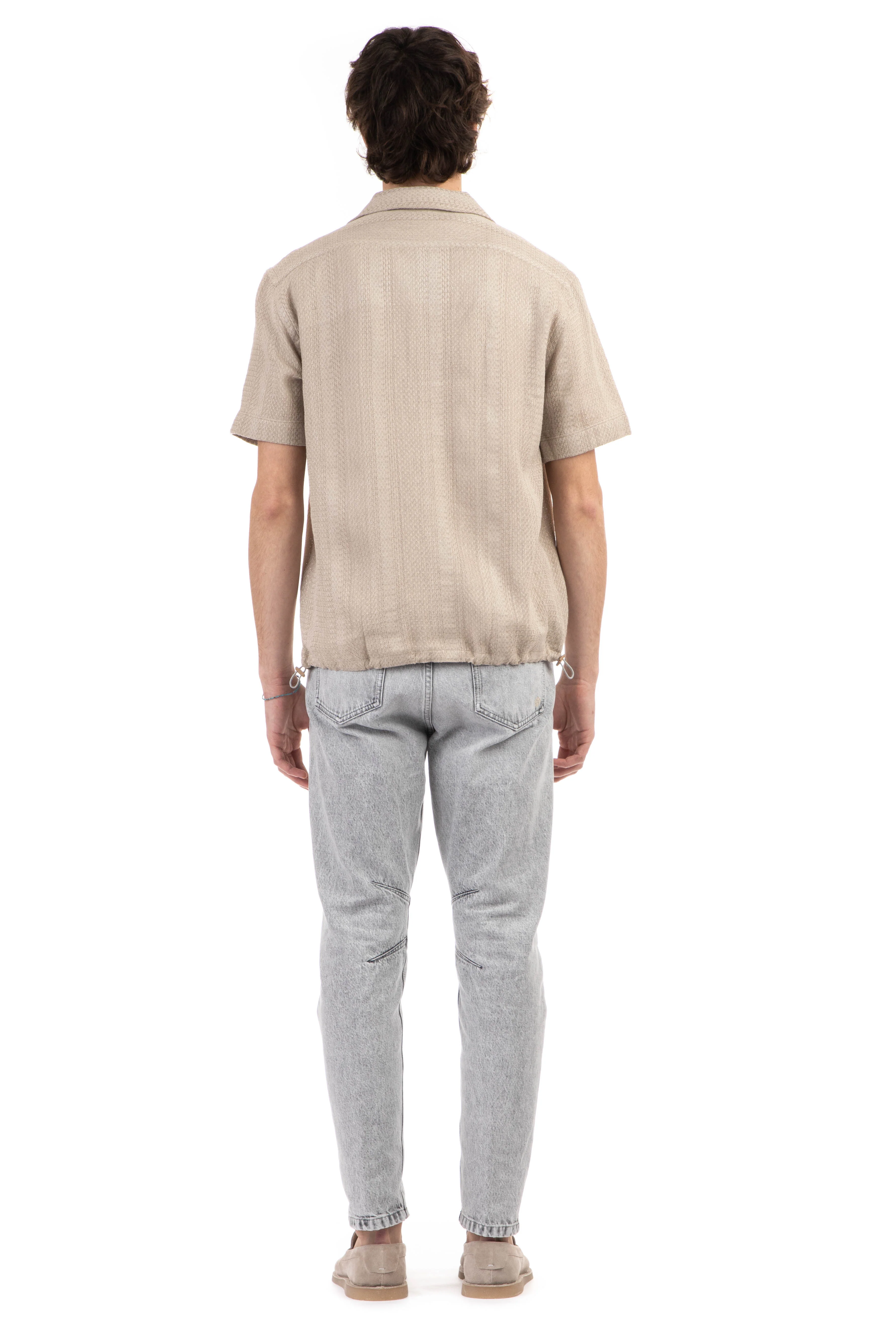 Eleventy Short-sleeved Pocket Shirt with Drawstring Tail - Image 3