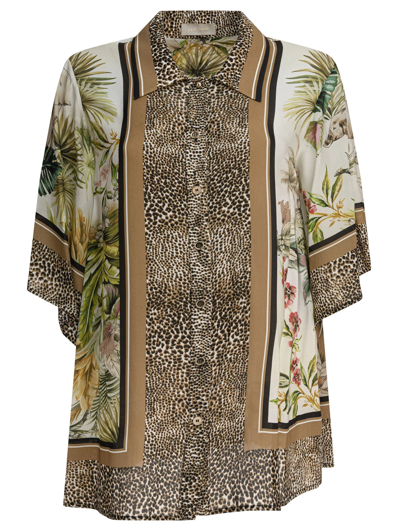 ELIE SAAB Savannah-print Chiffon Shirt