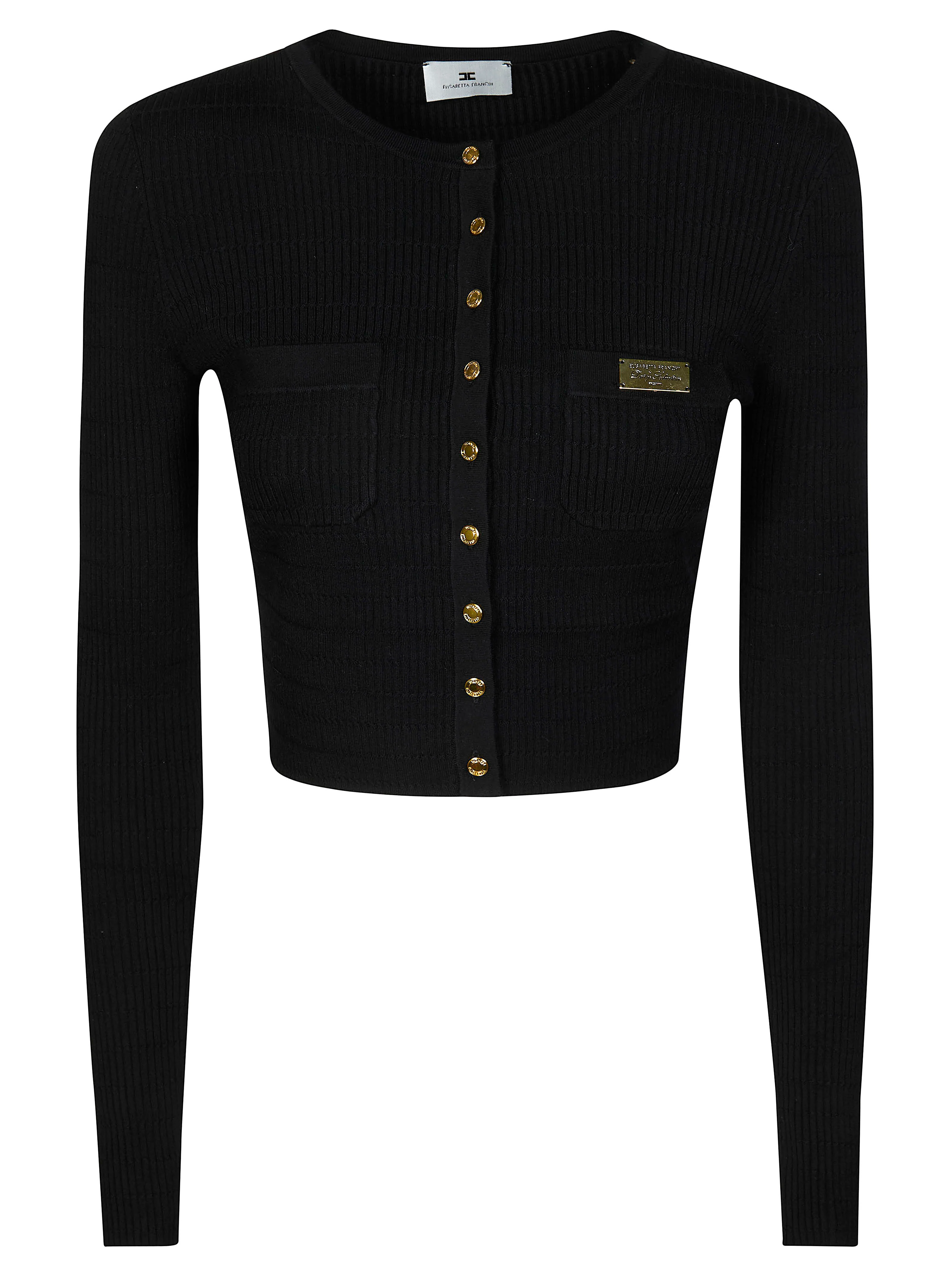 Elisabetta Franchi Micro-braided Buttoned Cardigan