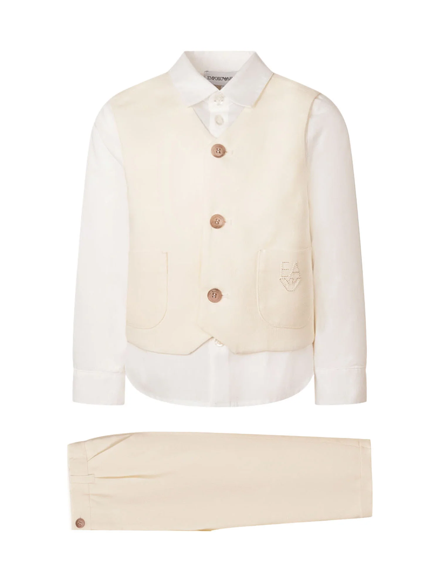 Emporio Armani Boy Mini Suit Set with Gilet and Shirt