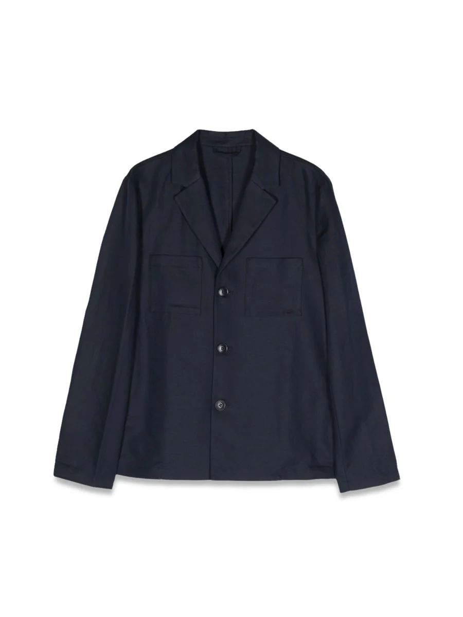 EMPORIO ARMANI Kids Single-breasted Jacket with Notched Revers and Logo Patch on the Sleeve in Modal Stretch Boy
