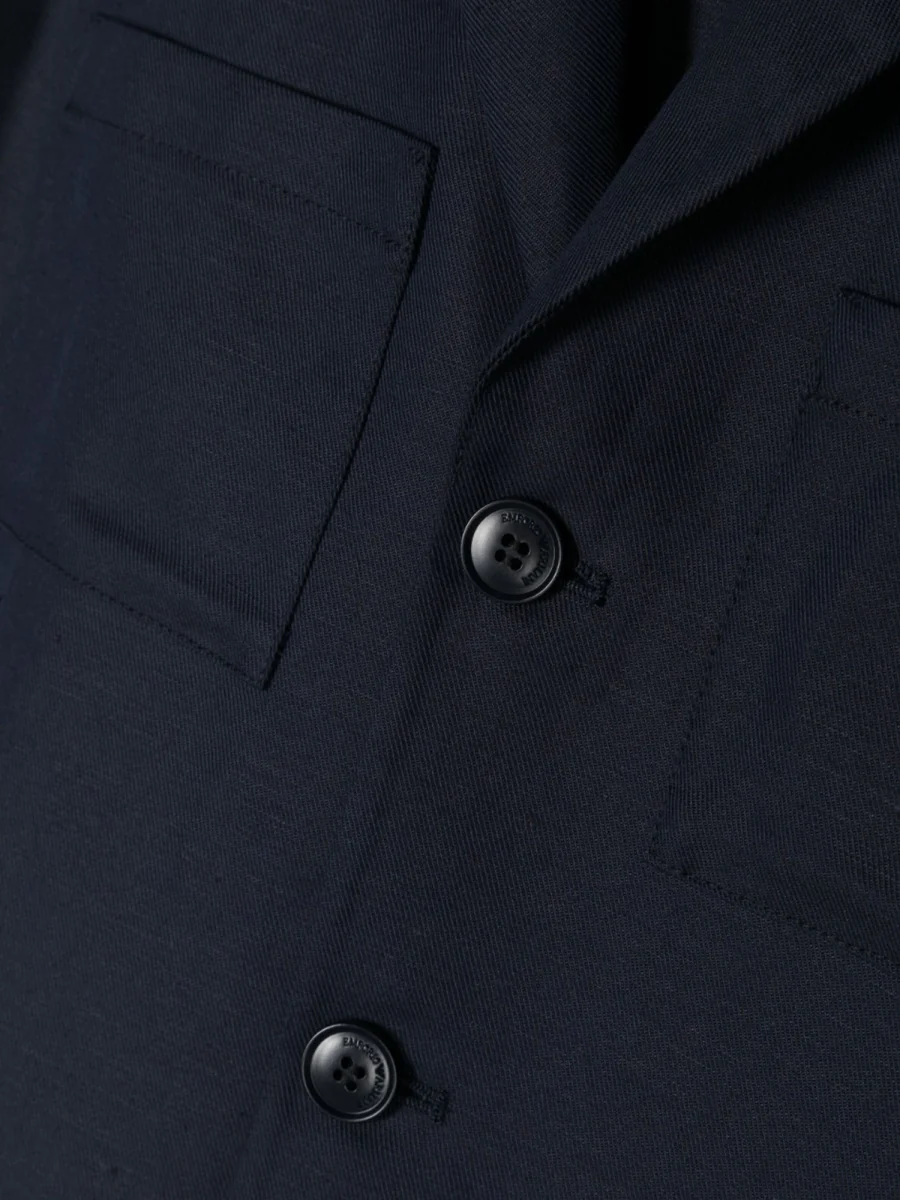 EMPORIO ARMANI Kids Single-breasted Jacket with Notched Revers and Logo Patch on the Sleeve in Modal Stretch Boy - Image 3