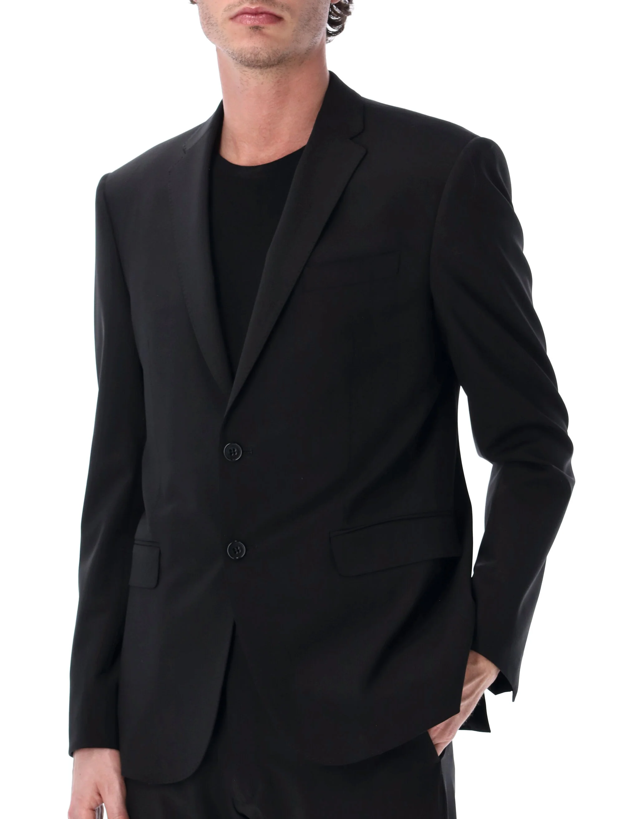 Emporio Armani Single-breasted Suit with Notched Revers in Wool Man - Image 3