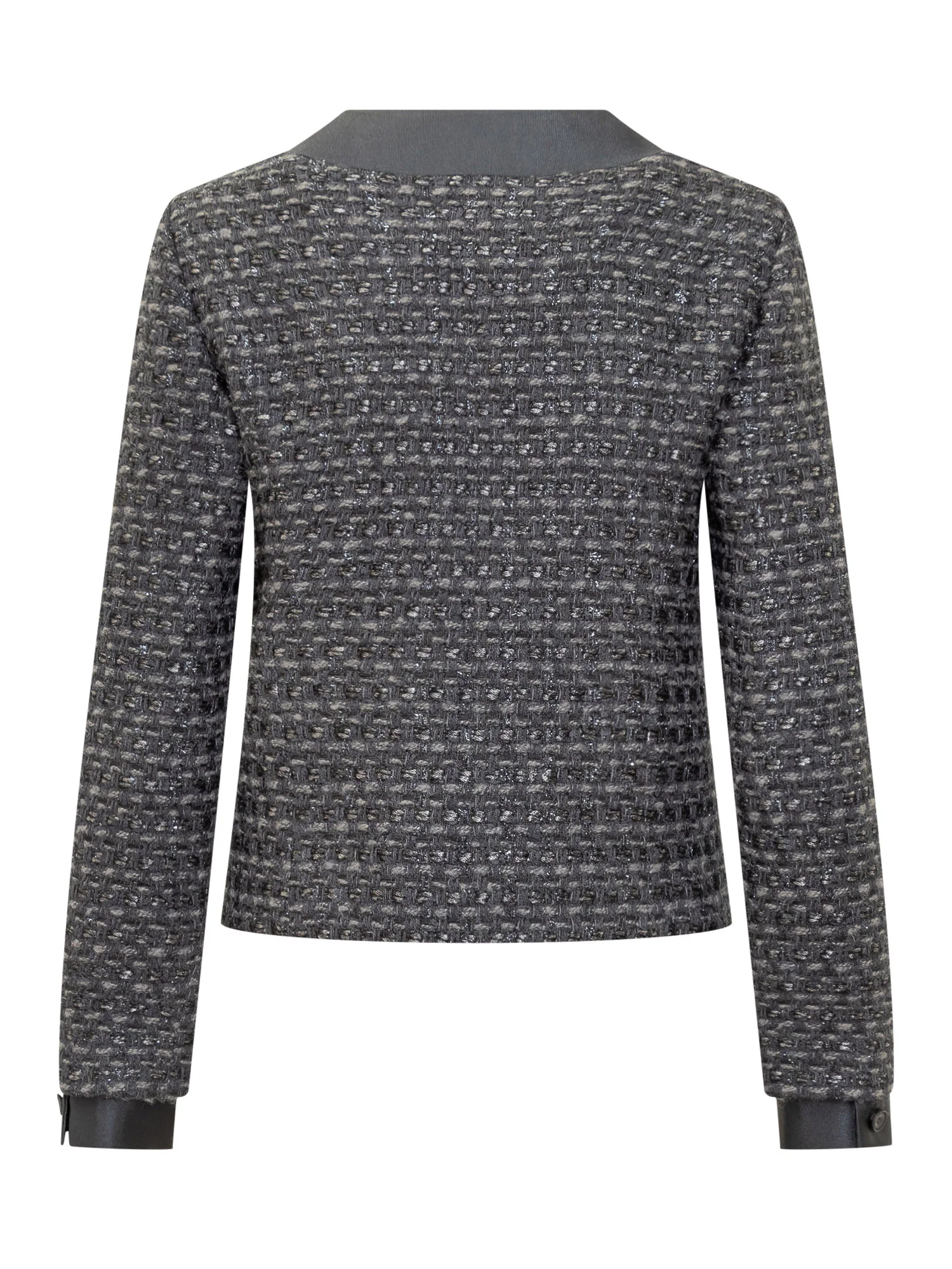 Emporio Armani Tweed Blazer with Satin Trimmings - Image 2