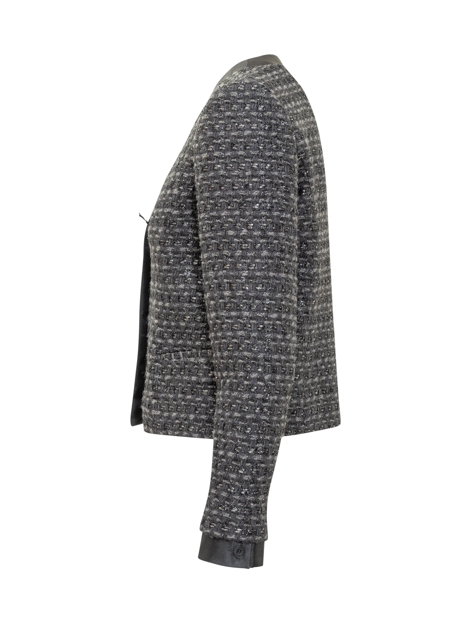 Emporio Armani Tweed Blazer with Satin Trimmings - Image 3