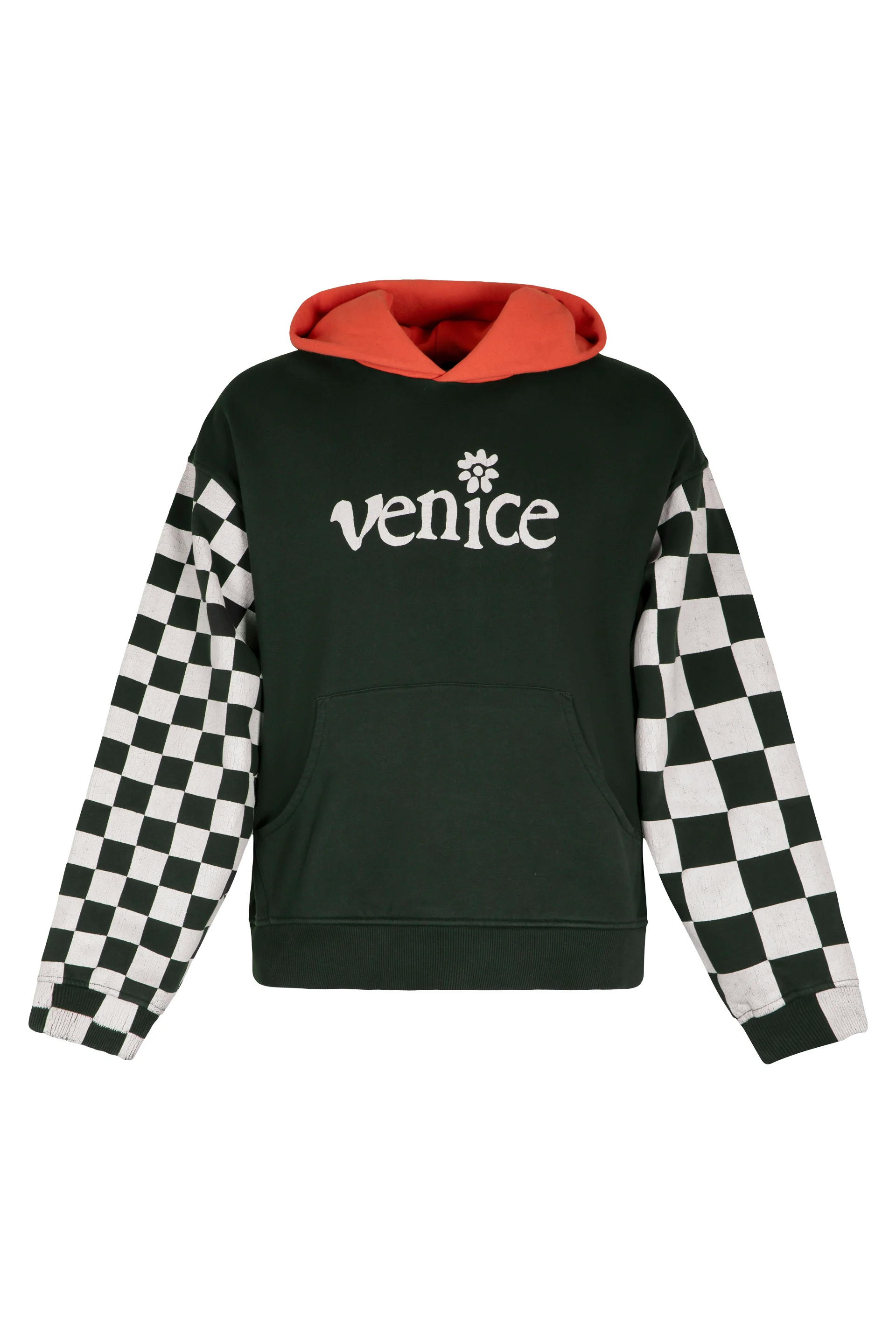 Erl Men's Mini Cotton Hoodie with Ribbed Edges
