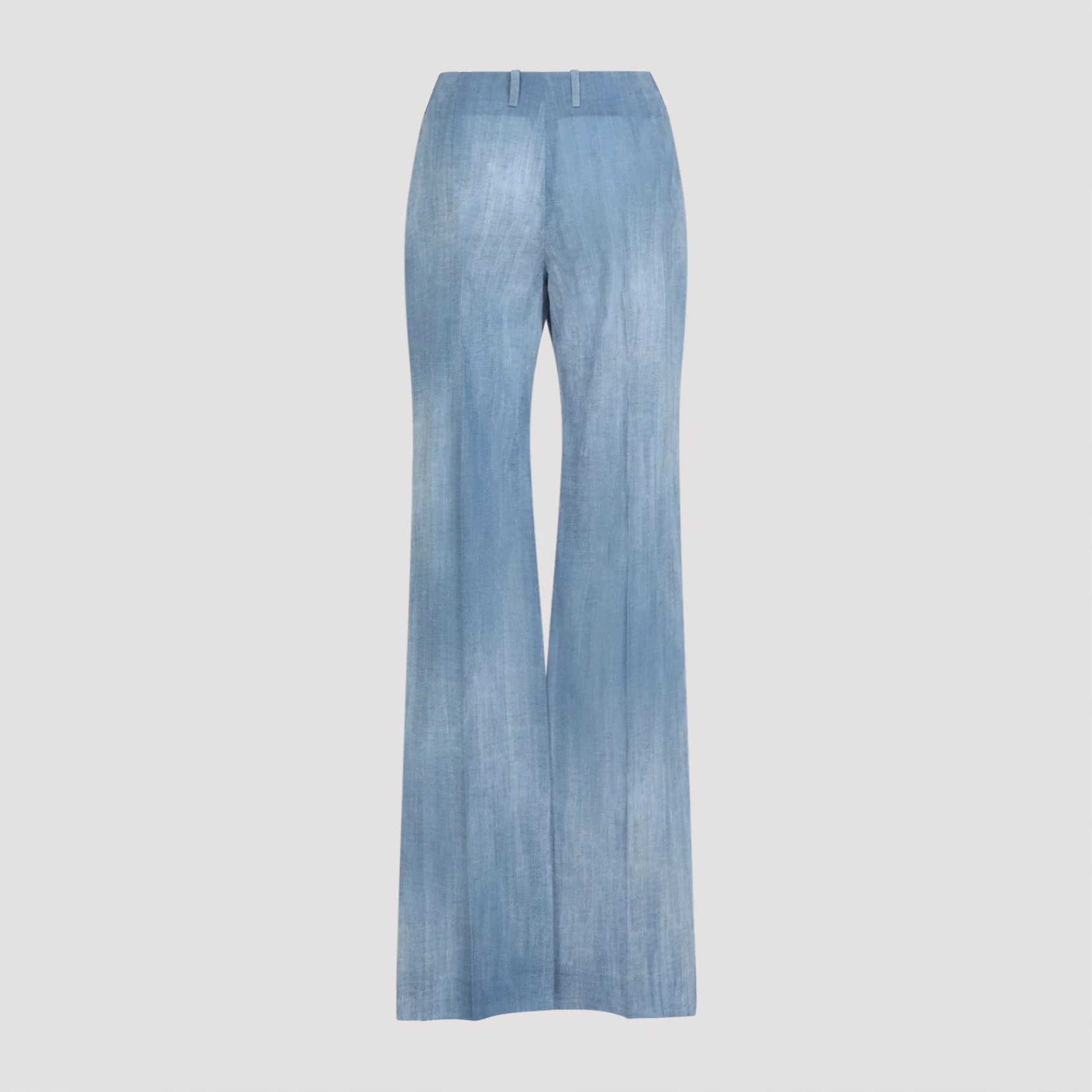 ERMANNO SCERVINO Wide-leg Trousers in Layered Chiffon, Jeans Print - Image 4