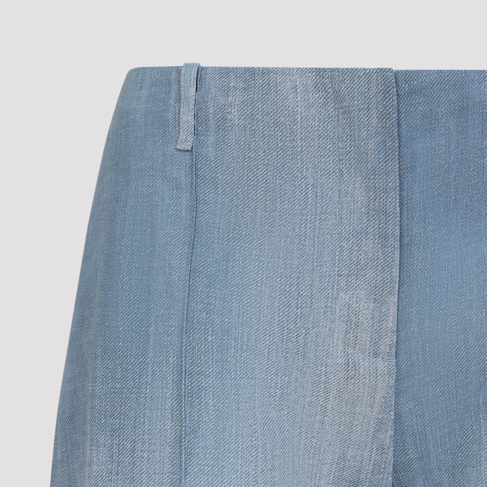 ERMANNO SCERVINO Wide-leg Trousers in Layered Chiffon, Jeans Print - Image 5