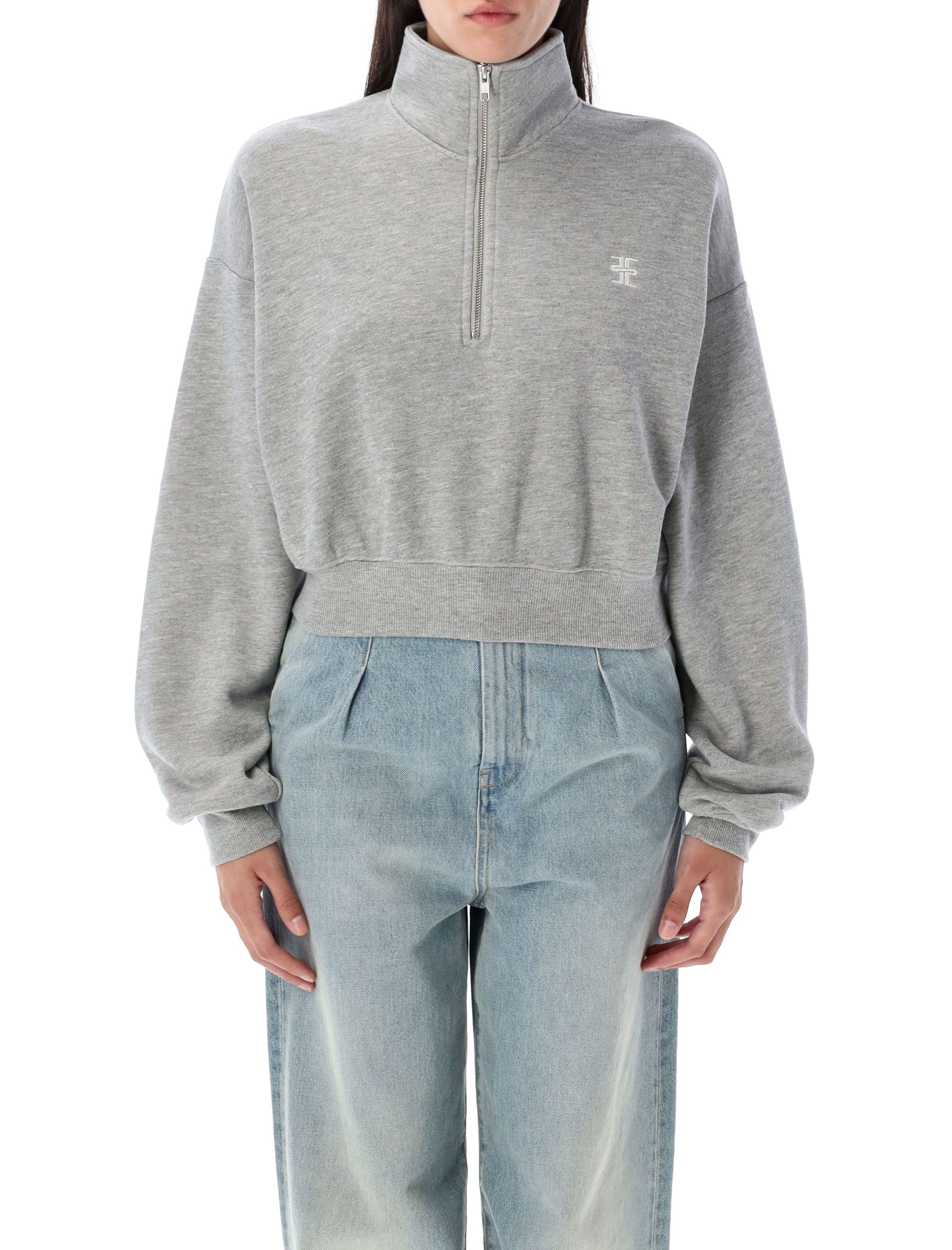 ETERNE Cropped Half-zip Sweatshirt | French Terry