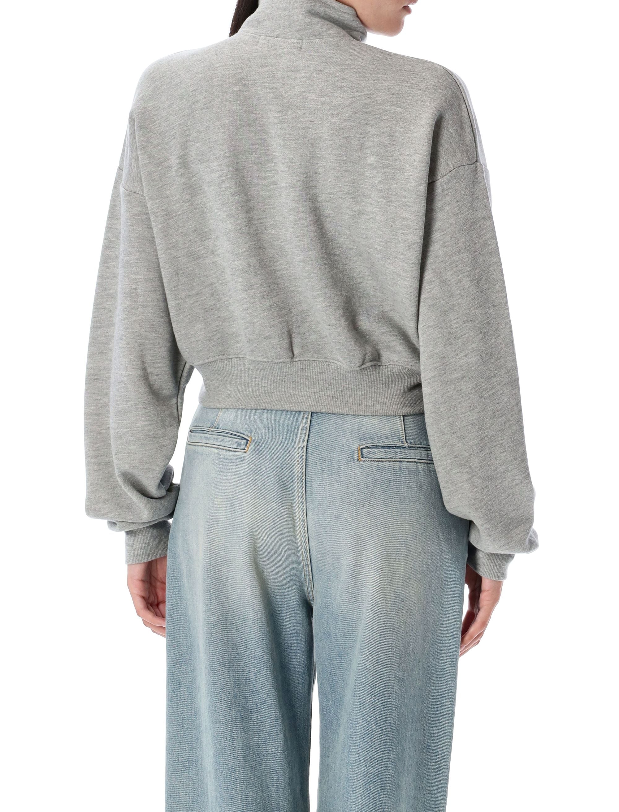 ETERNE Cropped Half-zip Sweatshirt | French Terry - Image 2
