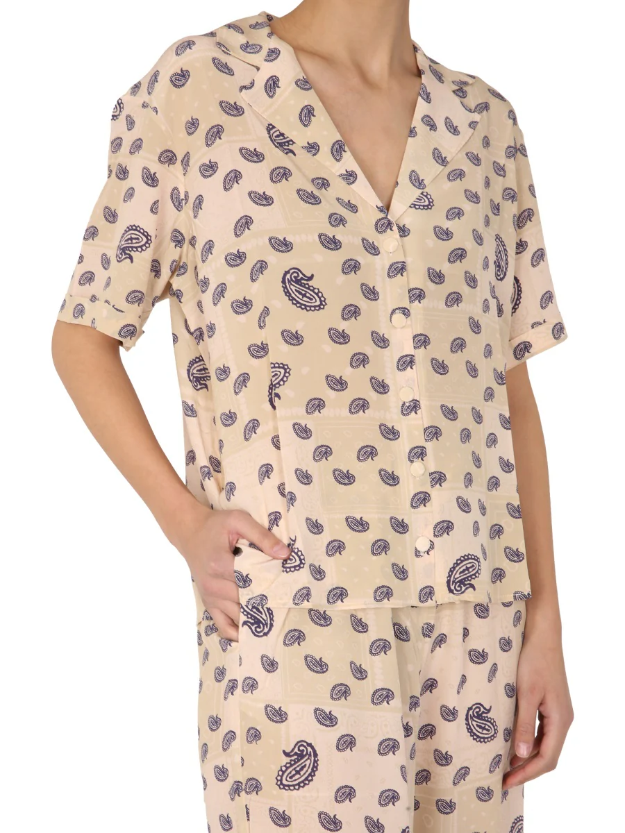 Être Cécile Paisley Print Shirt - Classic Collar - V-Neck - Image 4