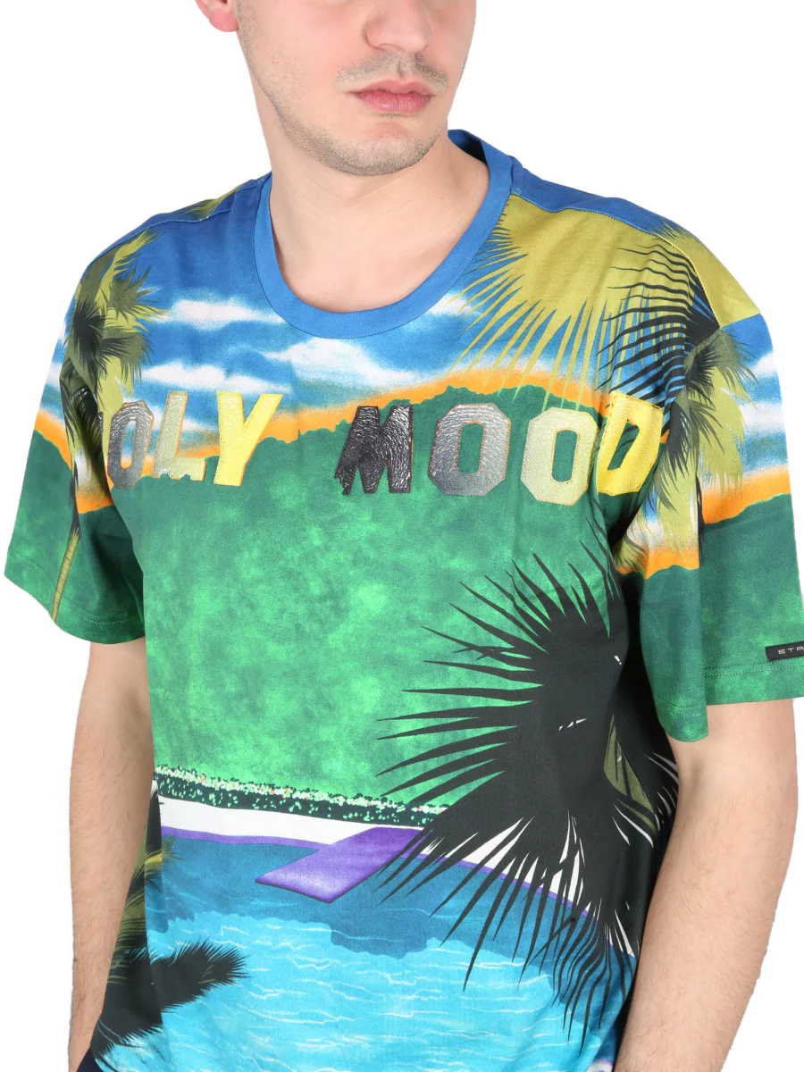 Etro California Print T-Shirt for Men - Image 4
