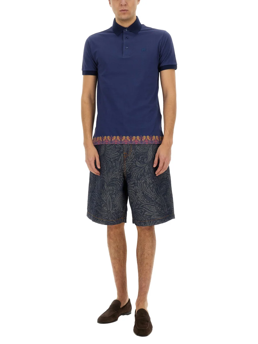 ETRO Cotton Polo Shirt with Paisley Print - Image 2