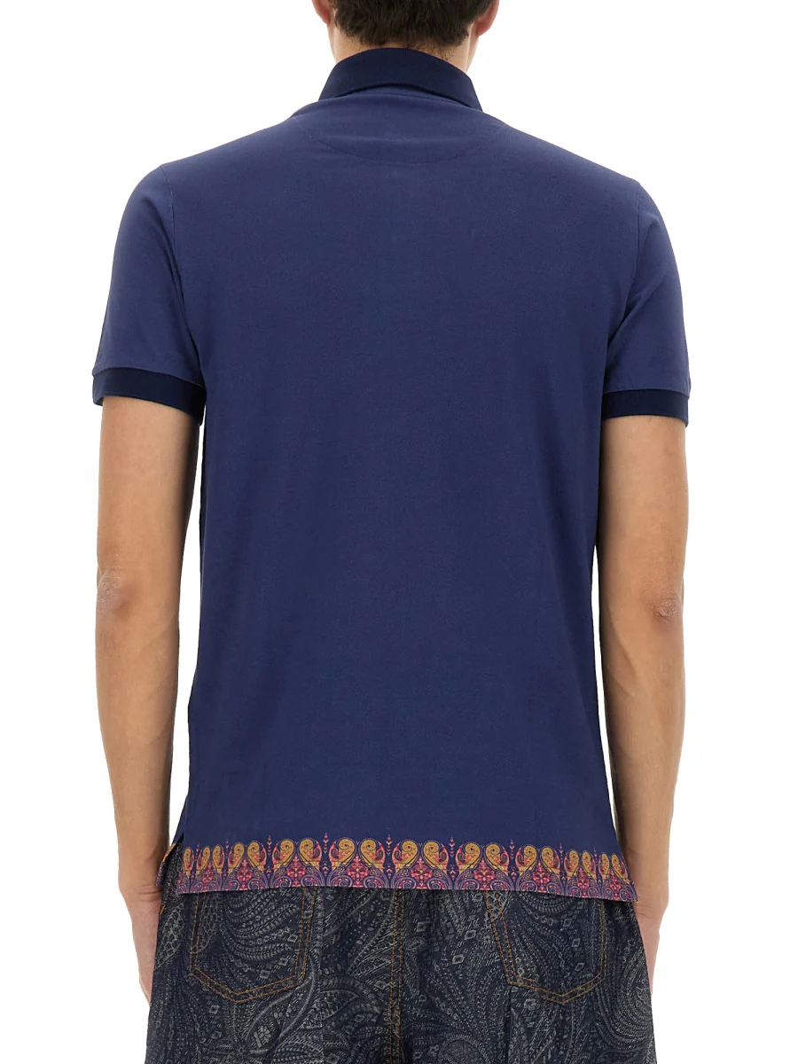 ETRO Cotton Polo Shirt with Paisley Print - Image 7
