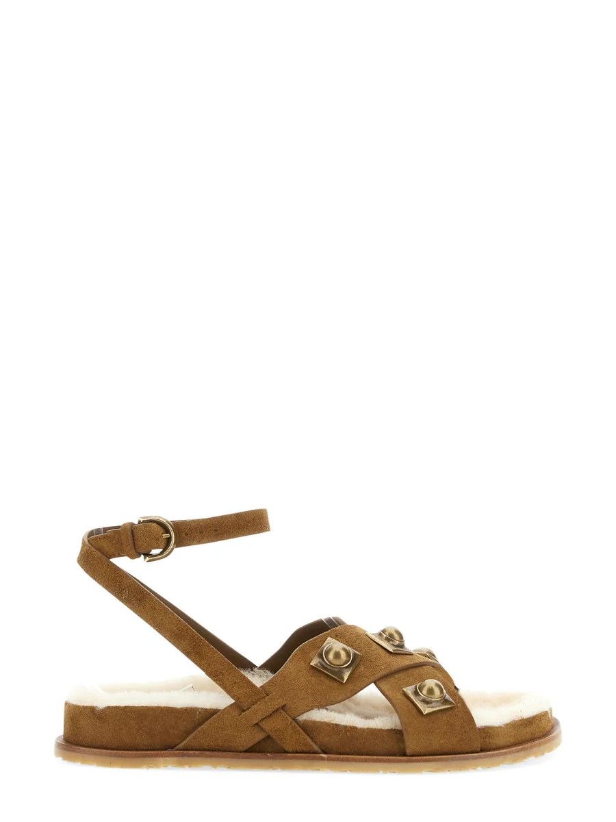 ETRO Crown Me Leather Sandals