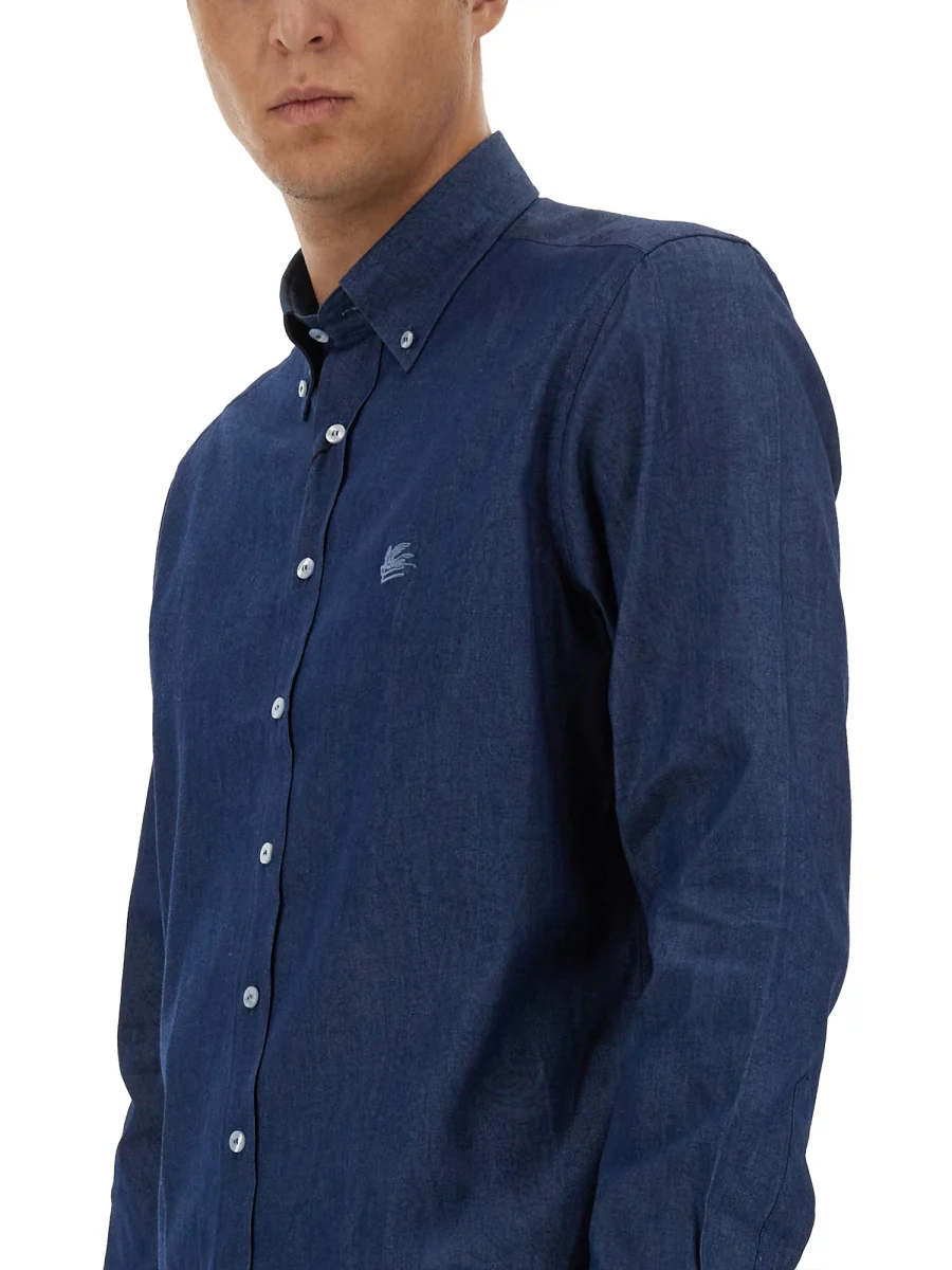 ETRO Denim Shirt with Logo - Image 4