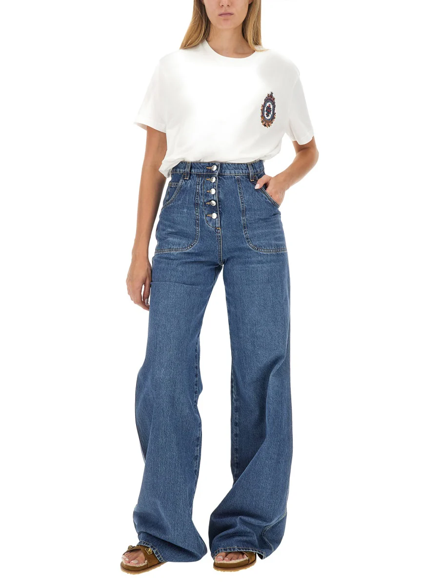 ETRO JEANS with FOLIAGE POCKETS in COTTON DENIM - Image 2