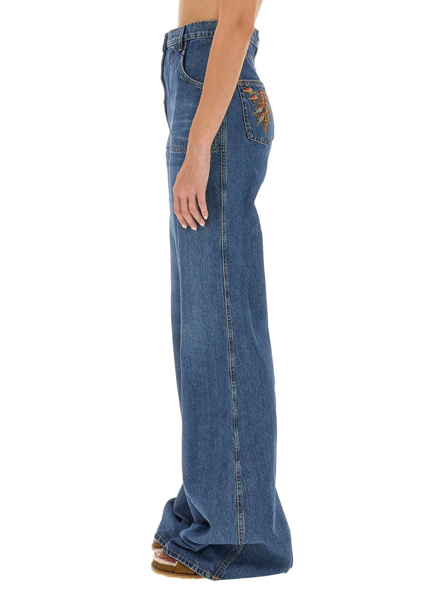 ETRO JEANS with FOLIAGE POCKETS in COTTON DENIM - Image 4