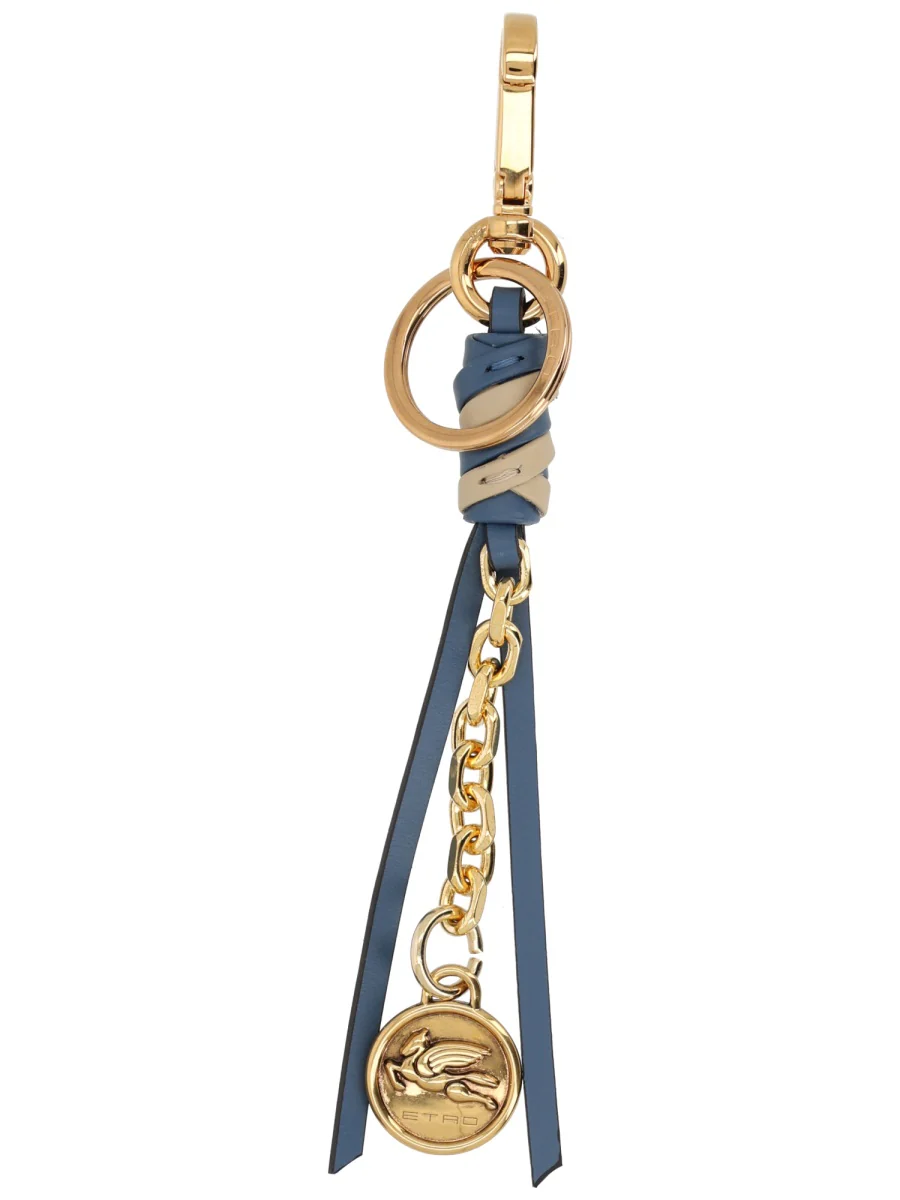 ETRO Leather Charm with Chain and Pegaso Coin - Image 2