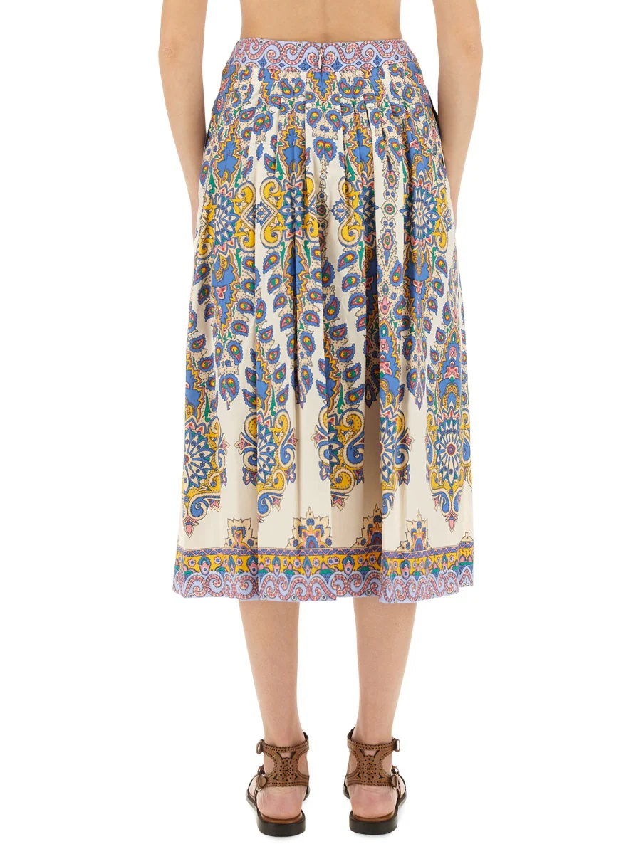 ETRO Printed Cotton Midi Skirt - Image 3
