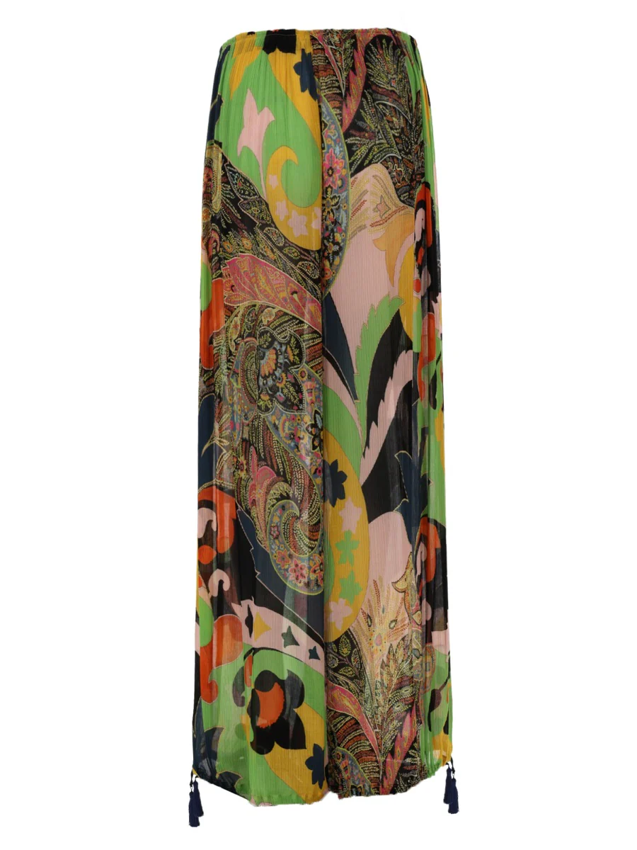 ETRO Wide-Leg Trousers with Floral Paisley Motif - Image 2