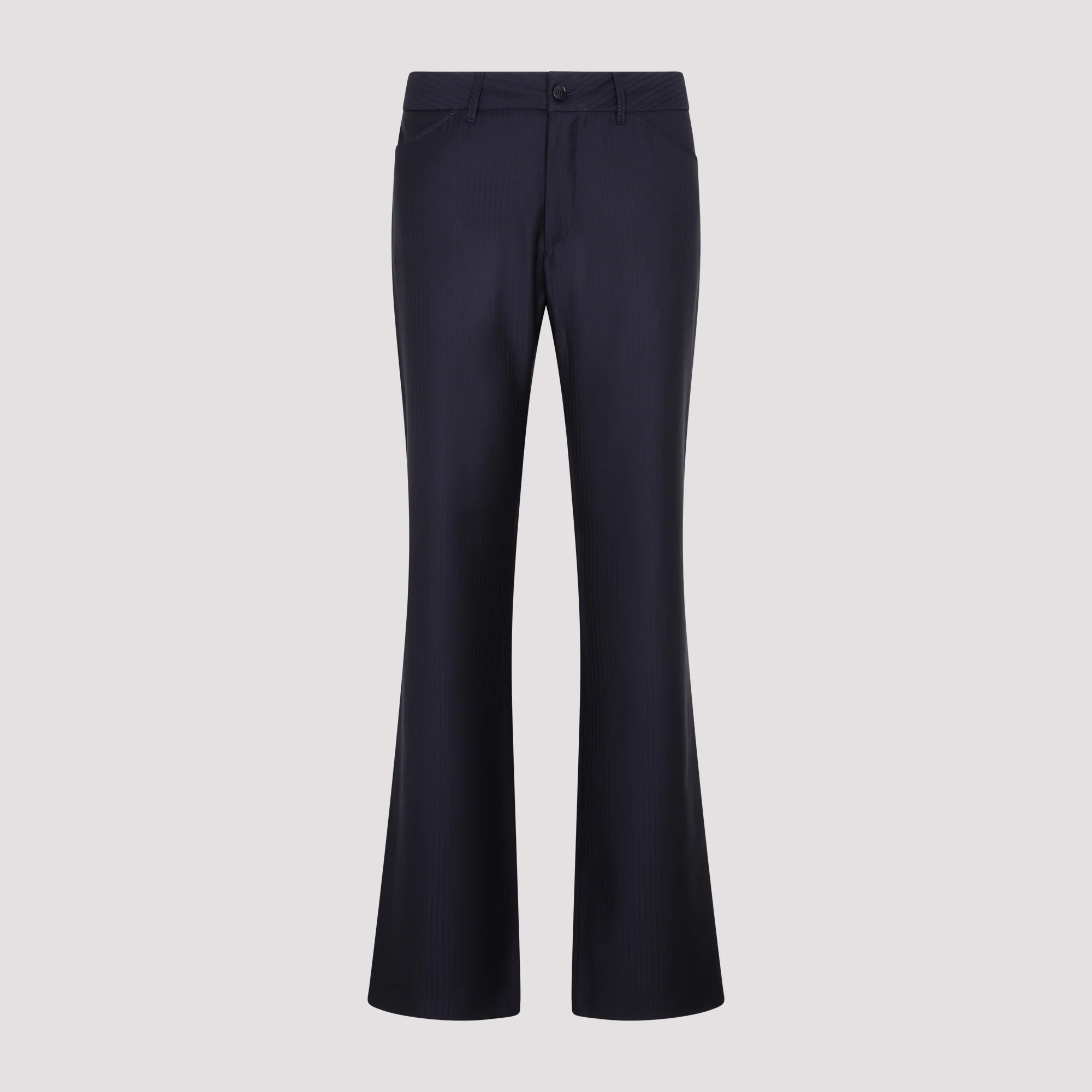 Etro Wool Bootcut Trousers Pinstripe Print - Image 3