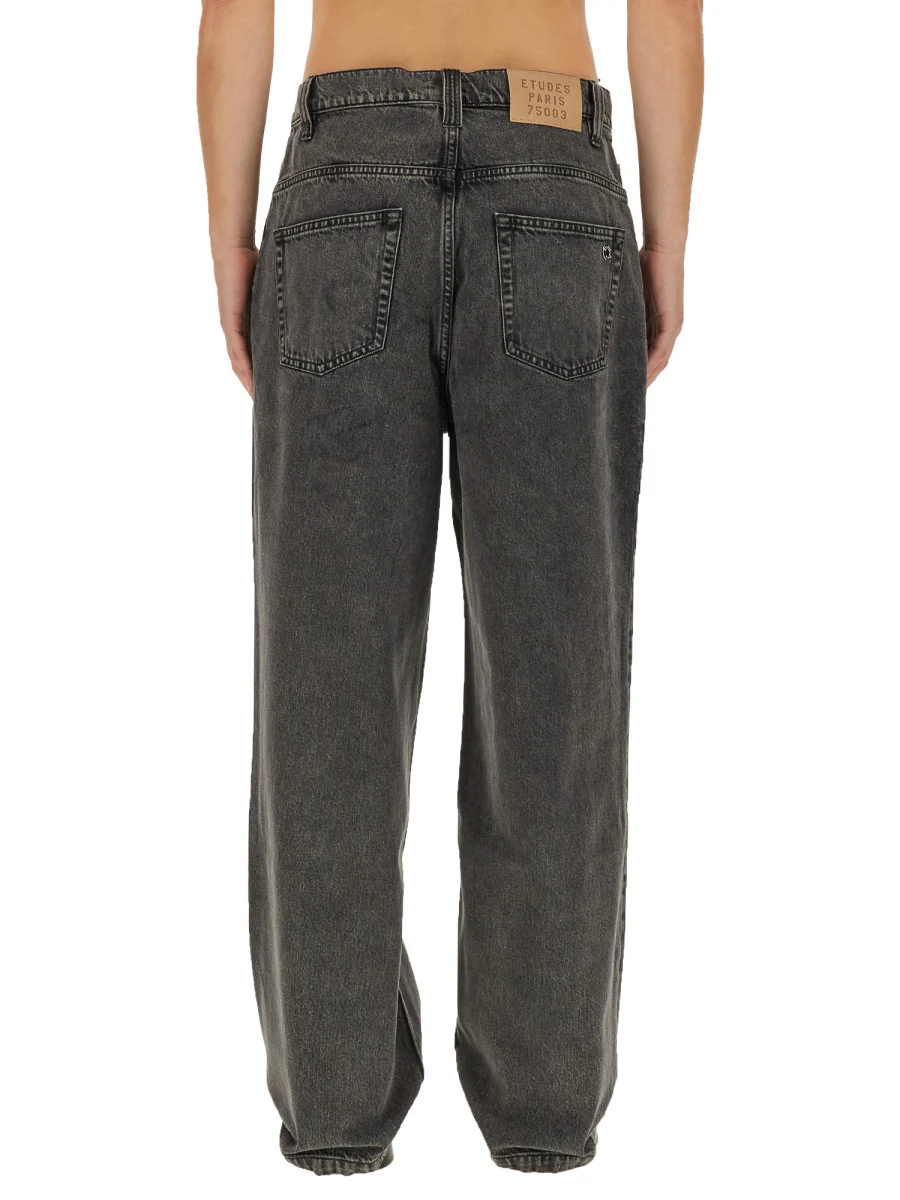 ÉTUDES Logo-patch Organic Cotton Wide-leg Jeans - Image 3