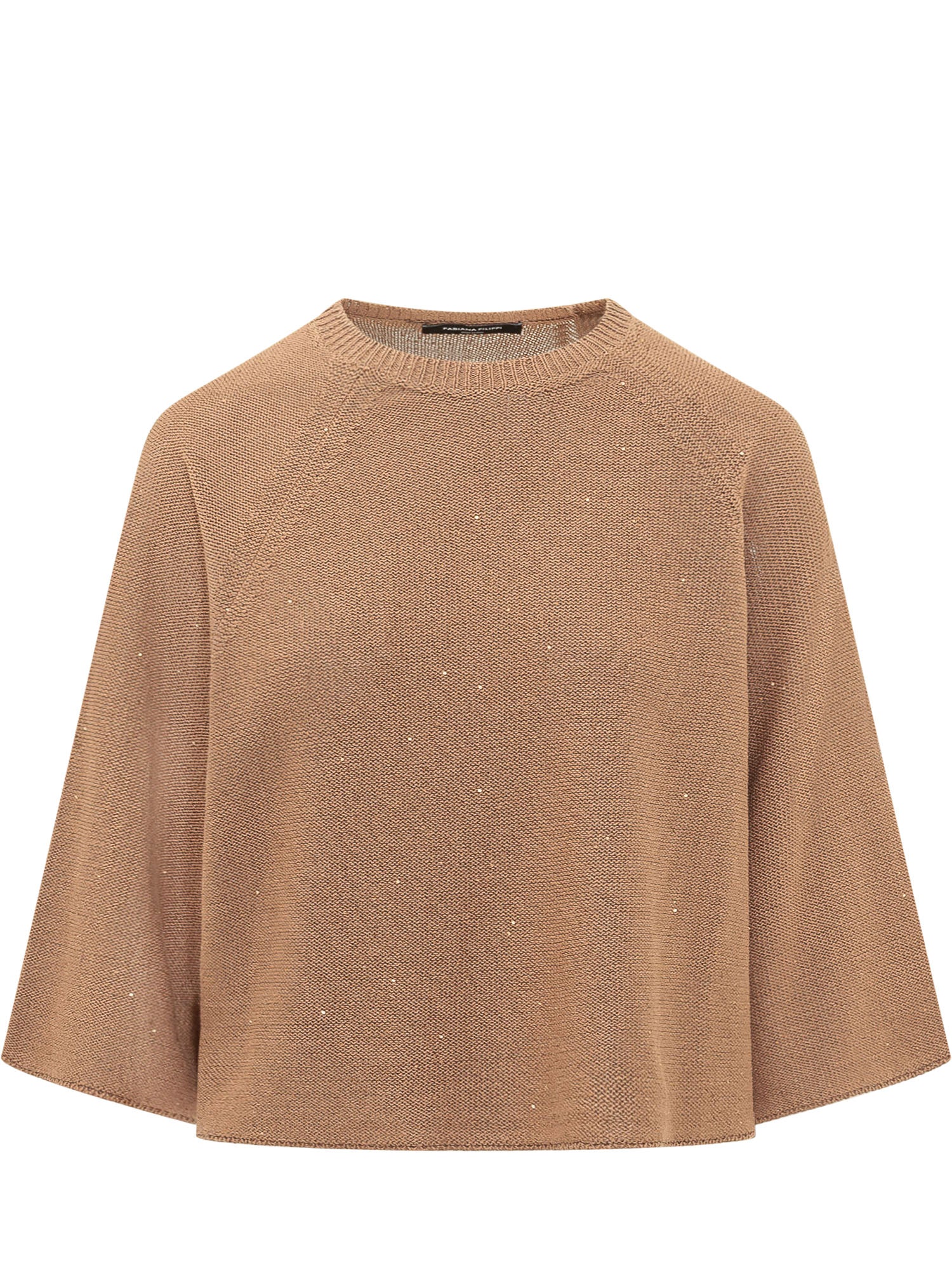 Fabiana Filippi Knit Mini Sweat Short with Unique Neckline