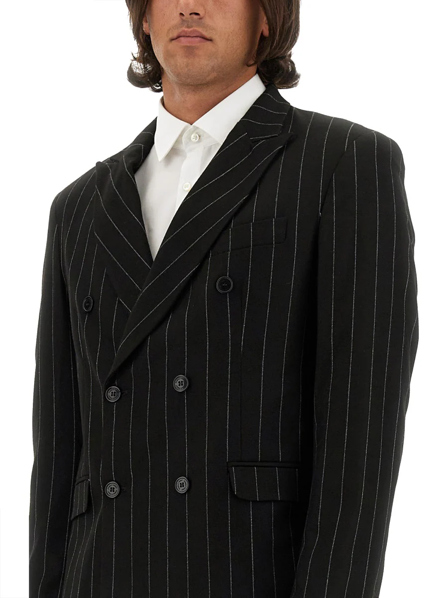 FAMILY FIRST Pinstripe Double-breasted Blazer - Image 4