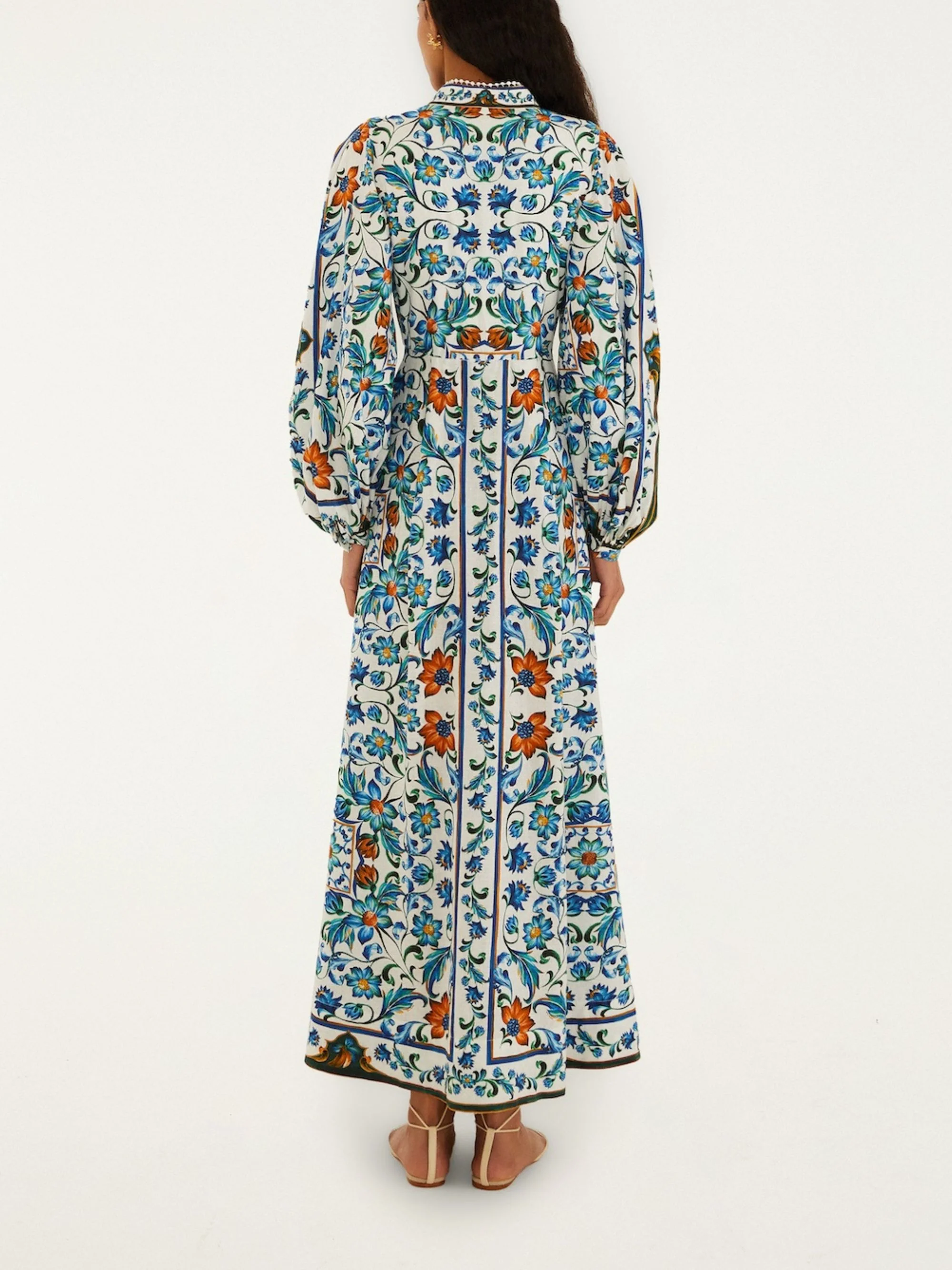 Farm Rio Floratile Long Sleeve Dress for Women - Image 3