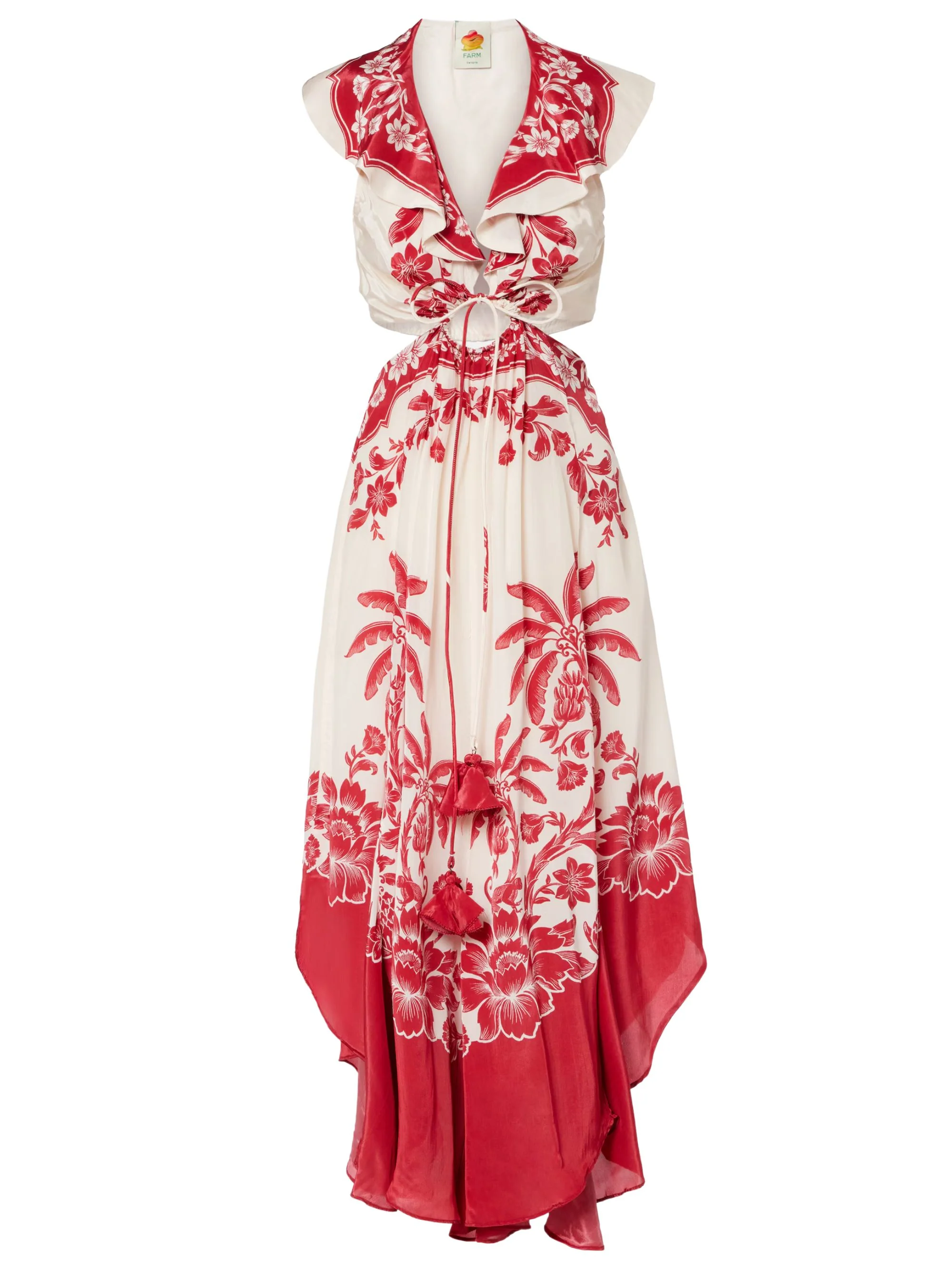 FARM RIO Guanacaste Cut-Out Waist Sleeveless Midi Dress
