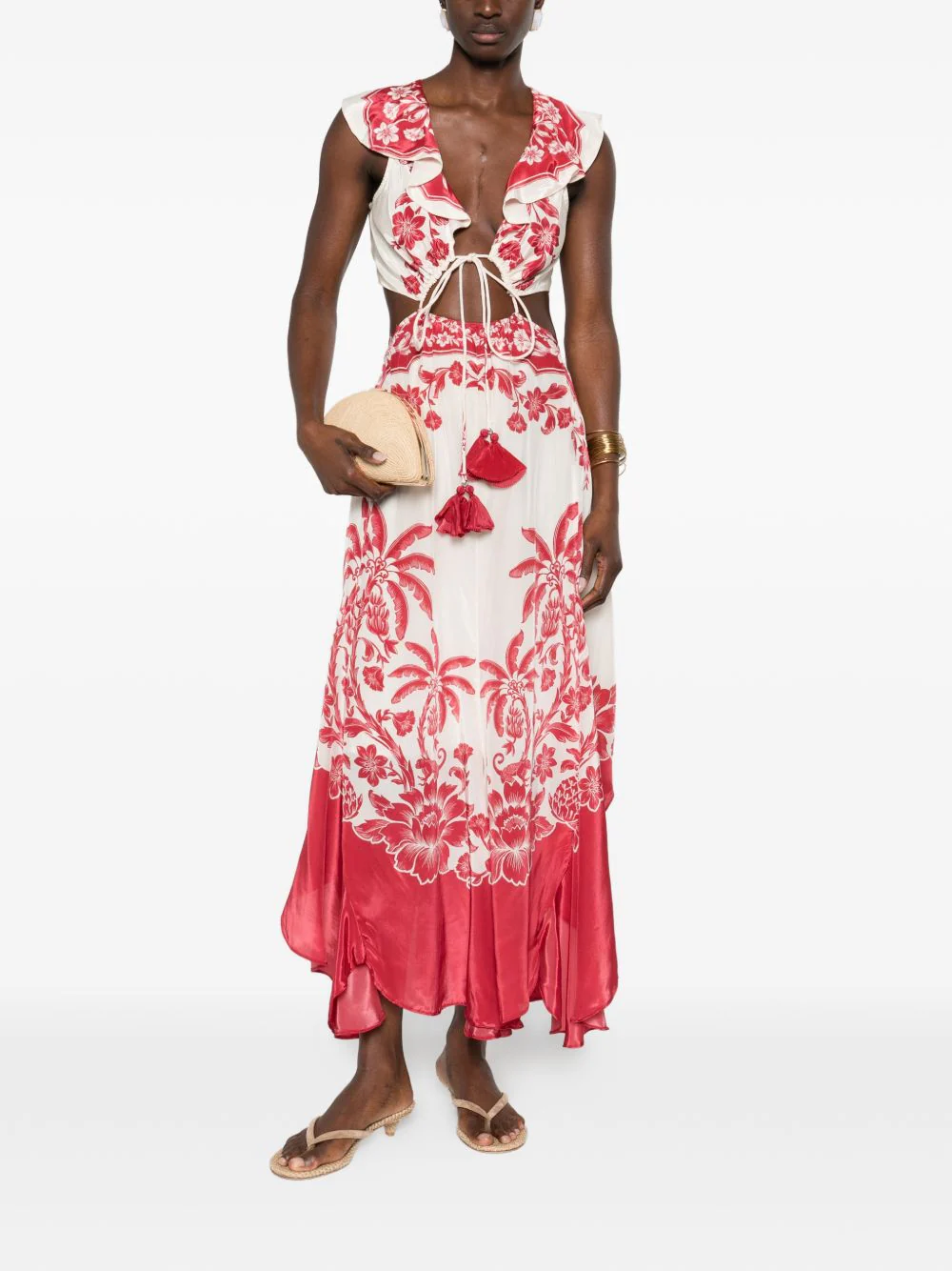 FARM RIO Guanacaste Cut-Out Waist Sleeveless Midi Dress - Image 6